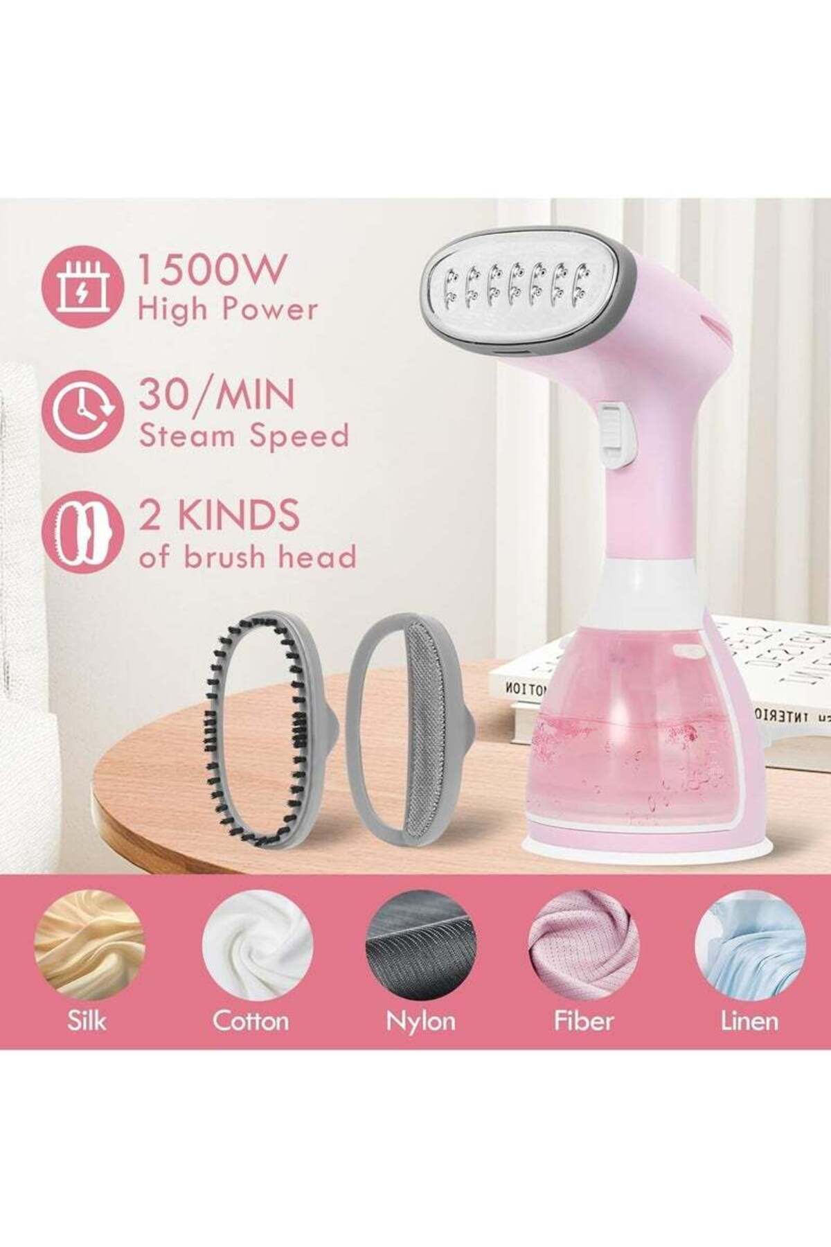 مكواة بخار ملابس، عالية الطاقة 1500 واط 280 مل