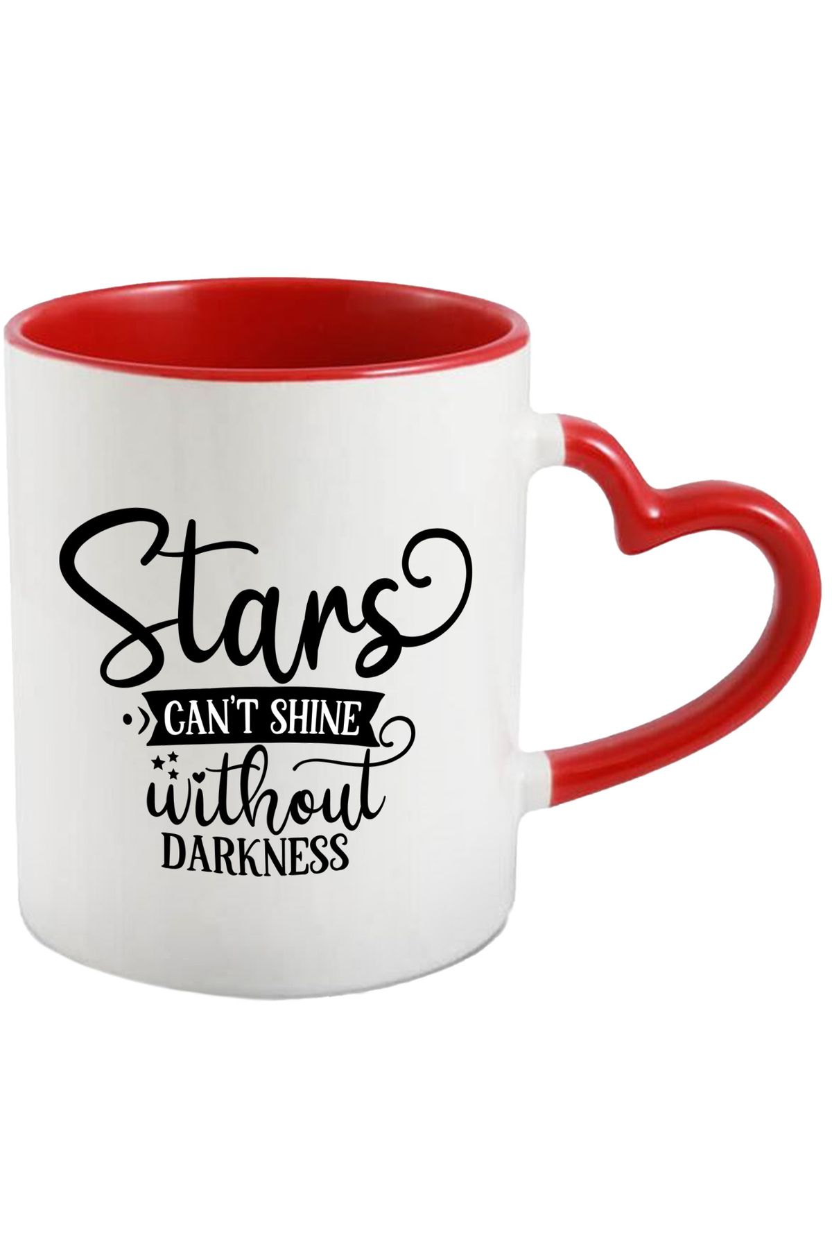 StoryGift Romania Cana Cu Textul "stelele Nu Pot Straluci Fara Intuneric" - Si Raul Este Necesar C, Cu Maner Inim - One Size