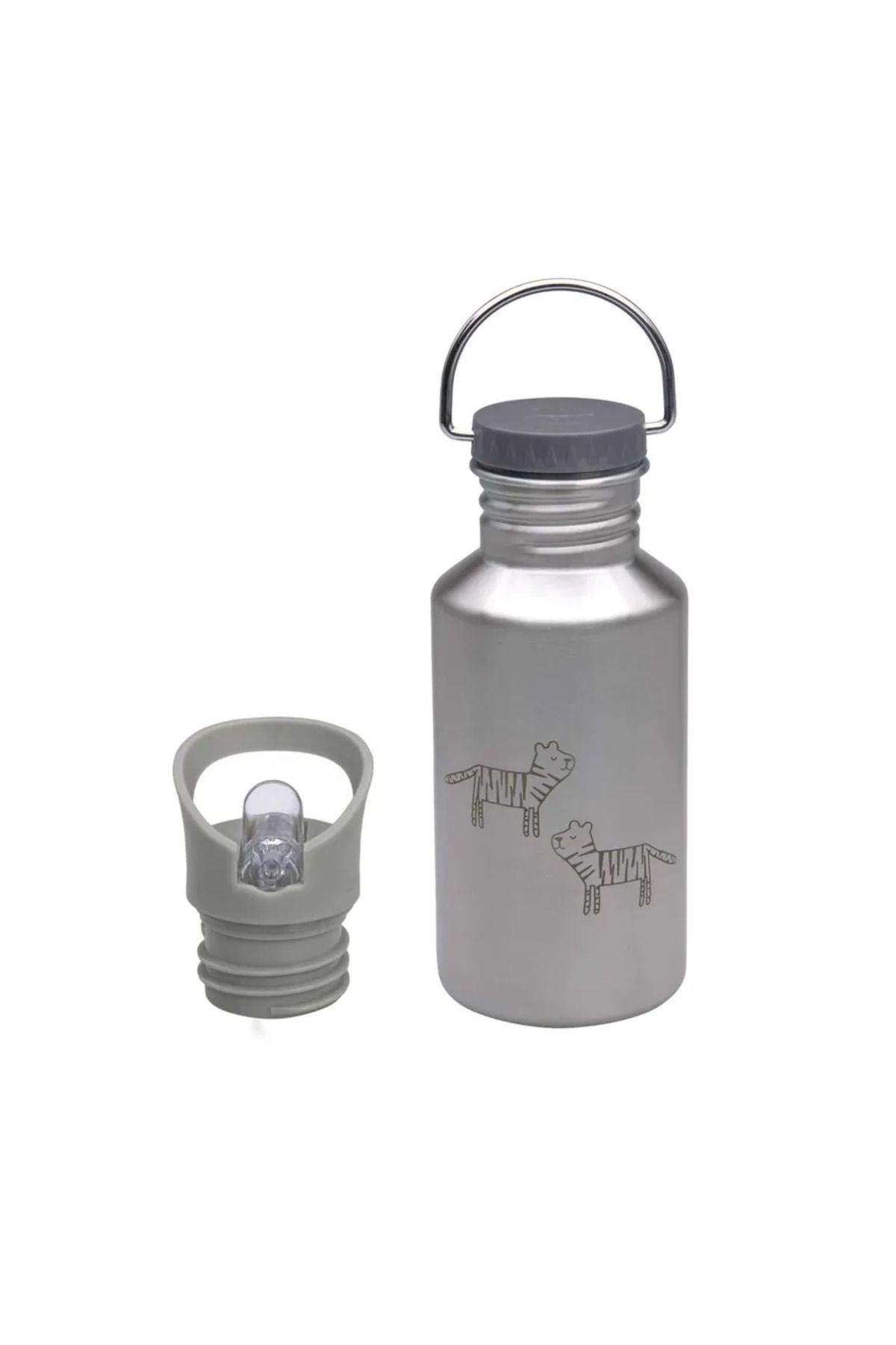 Lassig Sticla De Apa Din Otel Inoxidabil Pentru Copii, Rezistenta La Scurgeri, Safari Tiger, 500 Ml,lassig - One Size