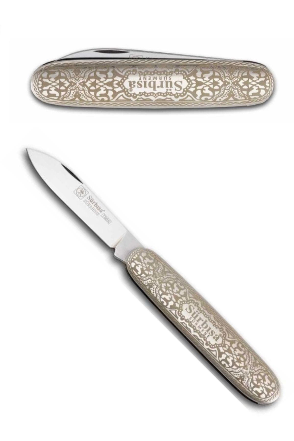 Sürbisa Krom İşlemeli Çakı Bıçağı (Tek Bıçaklı) 61801 6.5 cm