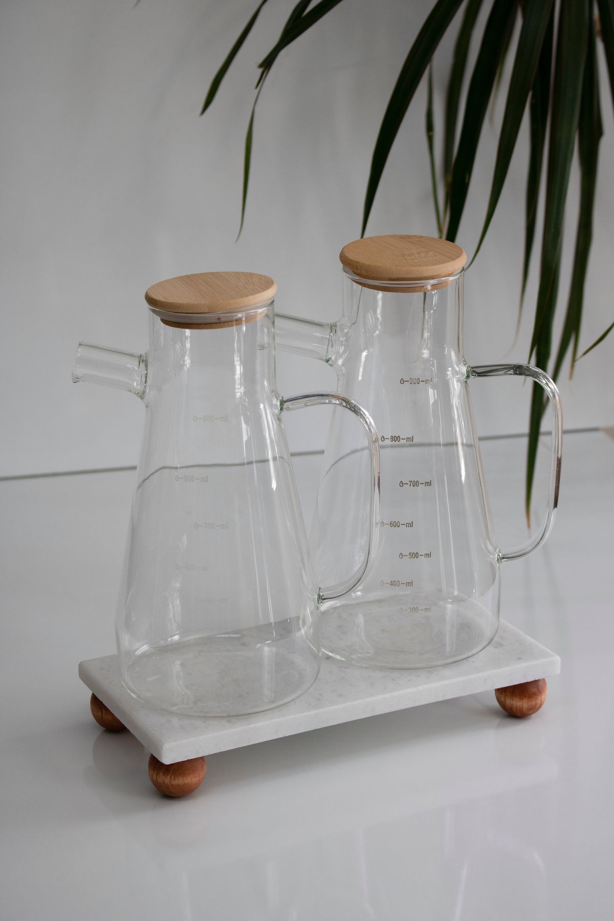 FARALYAHOME Mermer Ahşap Ayaklı 24X12 CM Yağlık Altlığı Mutfak Organizer Stant