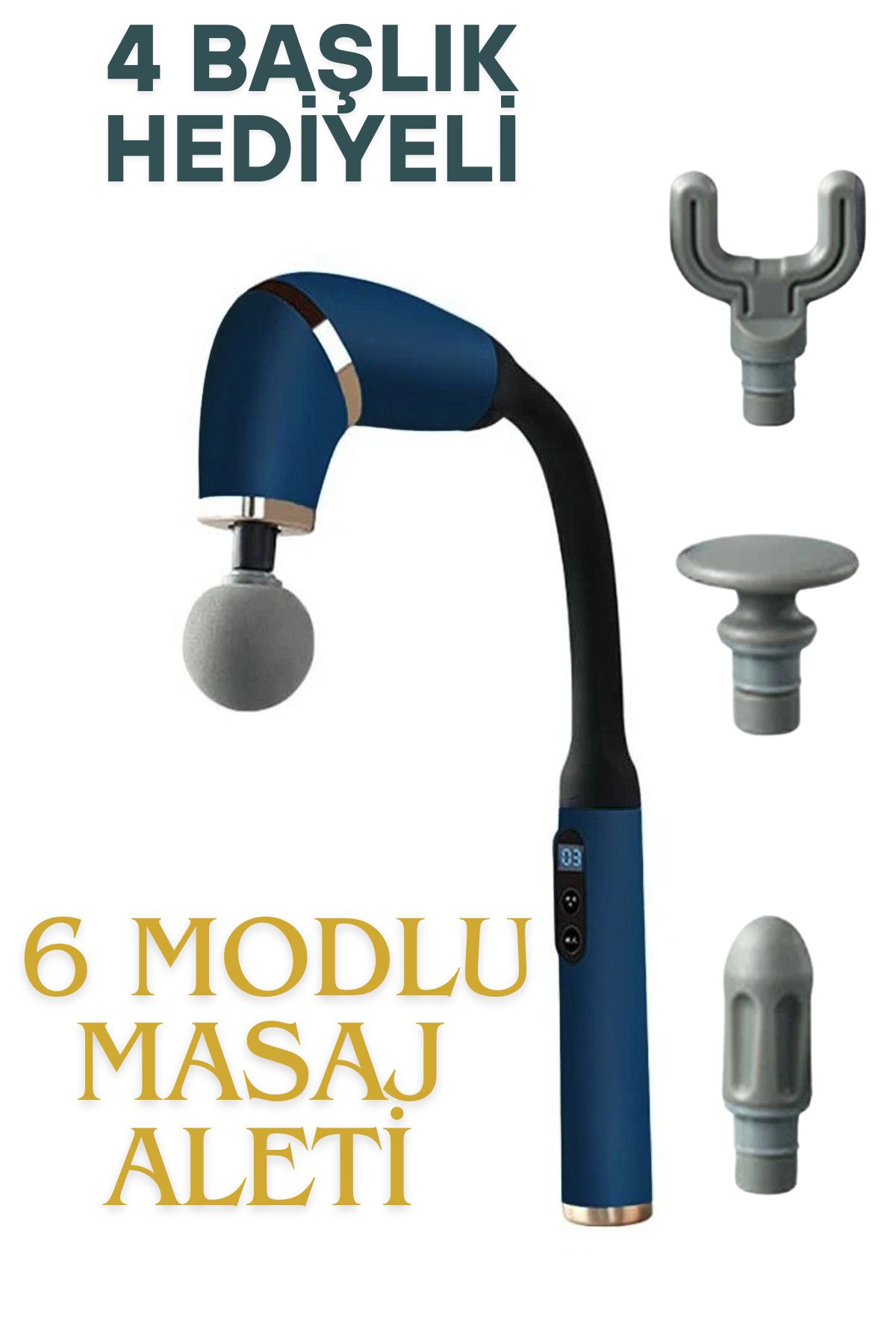nextbuy Masaj Tabancası Sporcu Masaj Aleti 4 Başlıklı 6Hız Kademeli Şarjlı Titreşimli Sporcu Masaj Tabancası