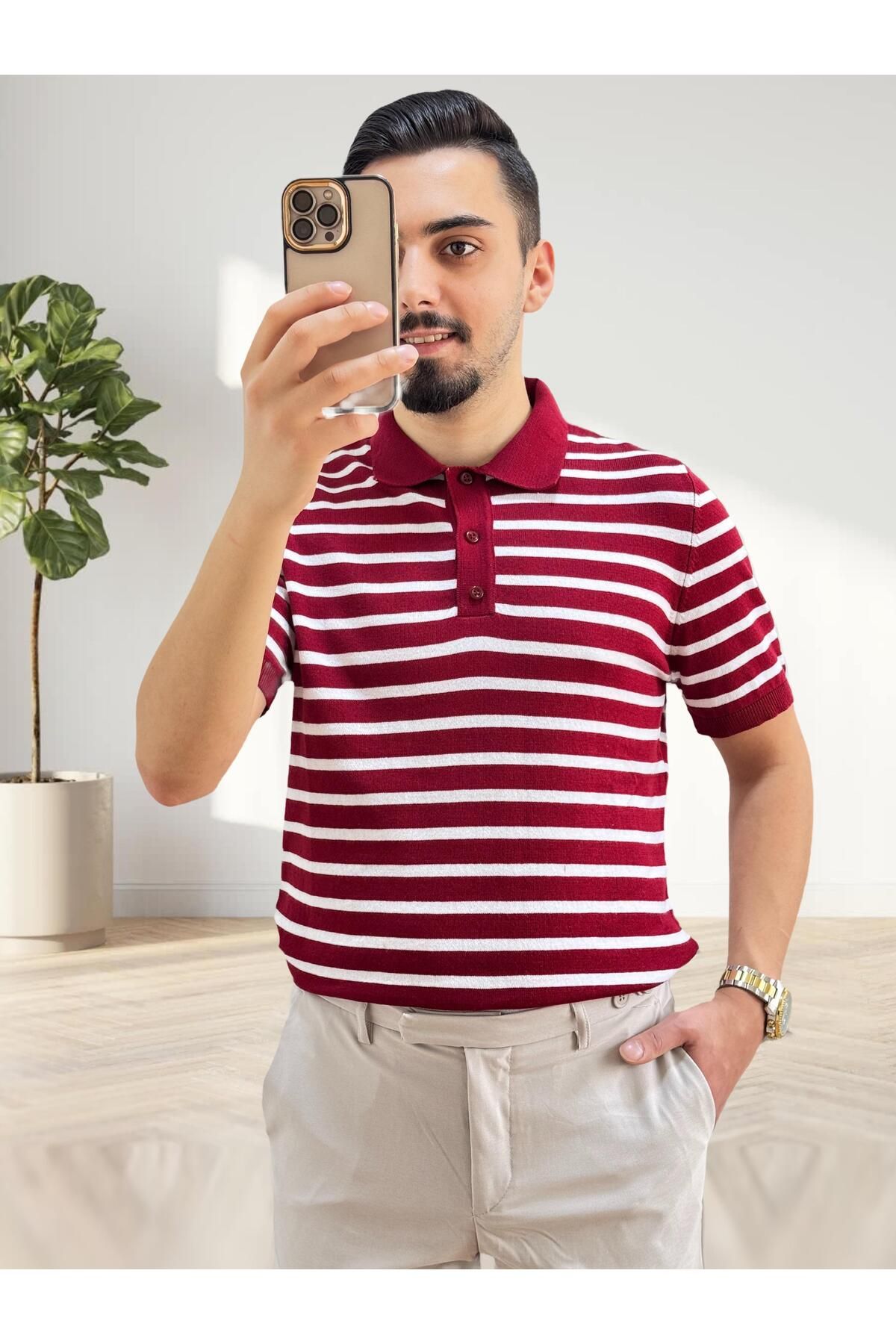 JACK CAPRİO ERKEK POLO YAKA ÖRME TRİKO T-SHİRT TERLETME YAPMAZ HAVA ALAN ERKEK T-SHİRT