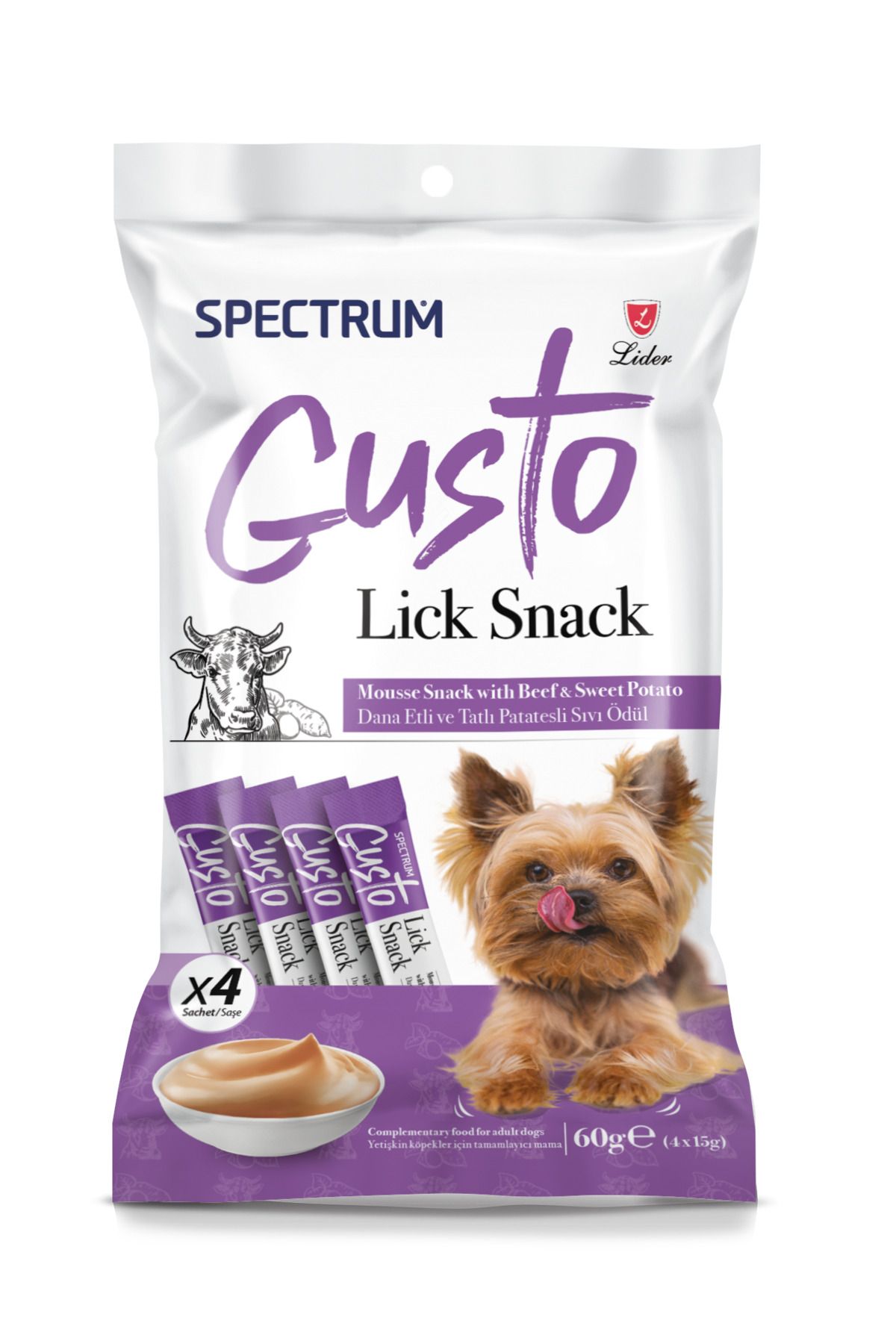 Spectrum Gusto Dana Etli ve Tatlı Patatesli Köpek Sıvı Ödülü 4x15 G
