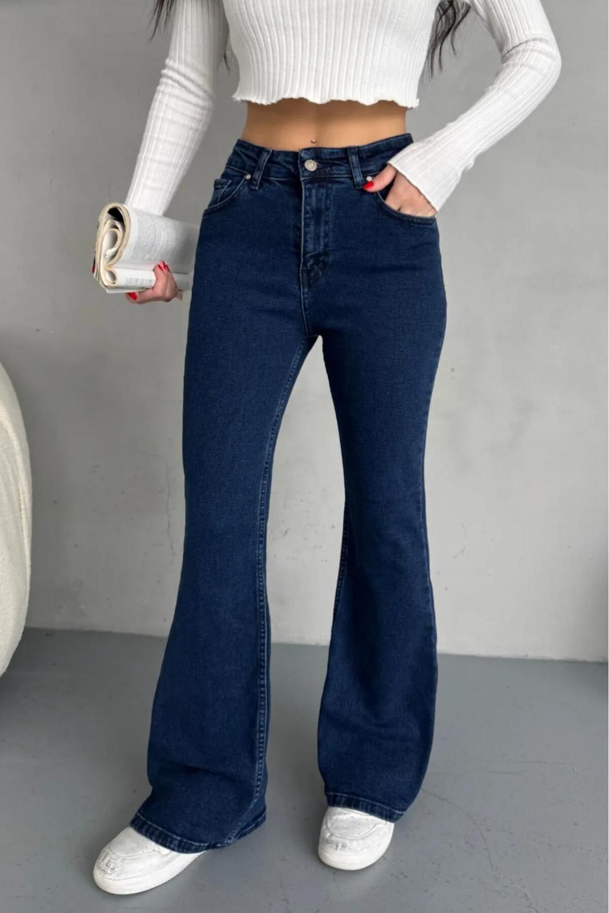 bb butik basic İspanyol Paça Esnek Kot Pantolon SP6109