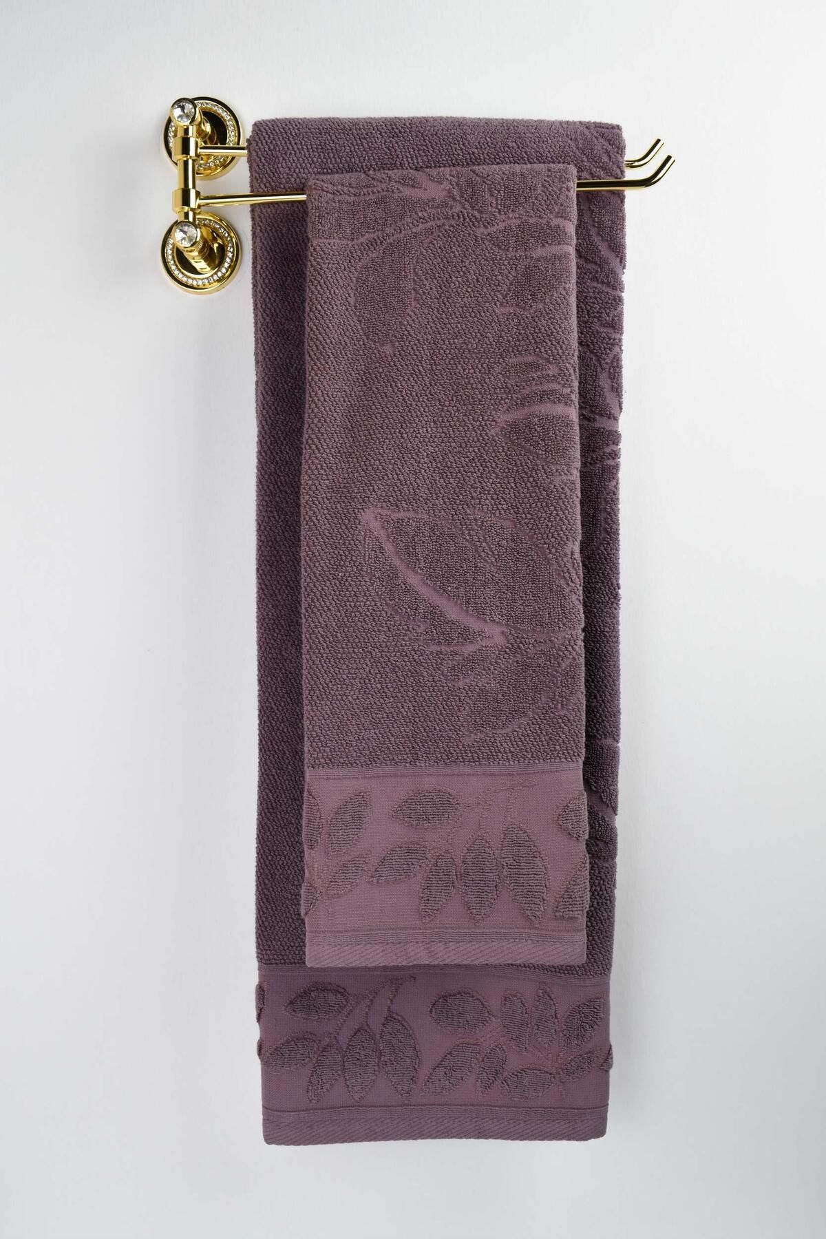 Biriz Moda Laurel Banyo Havlusu - Mürdüm