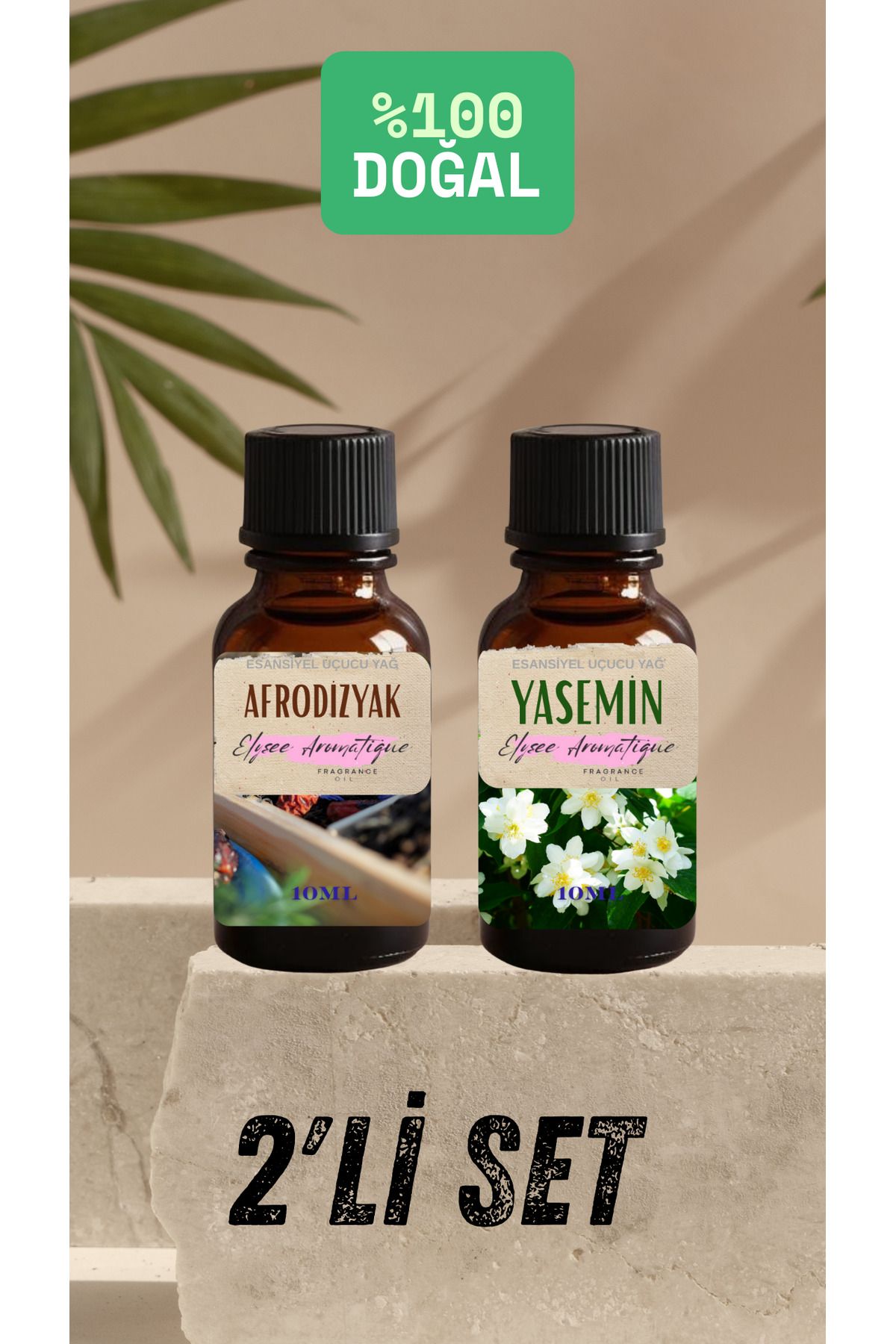 Elysee Aromatique 2'li Set Esansiyel Uçucu Koku Yağı Difüzör Esansı Buhurdanlık Yağı Aromaterapi Yağı