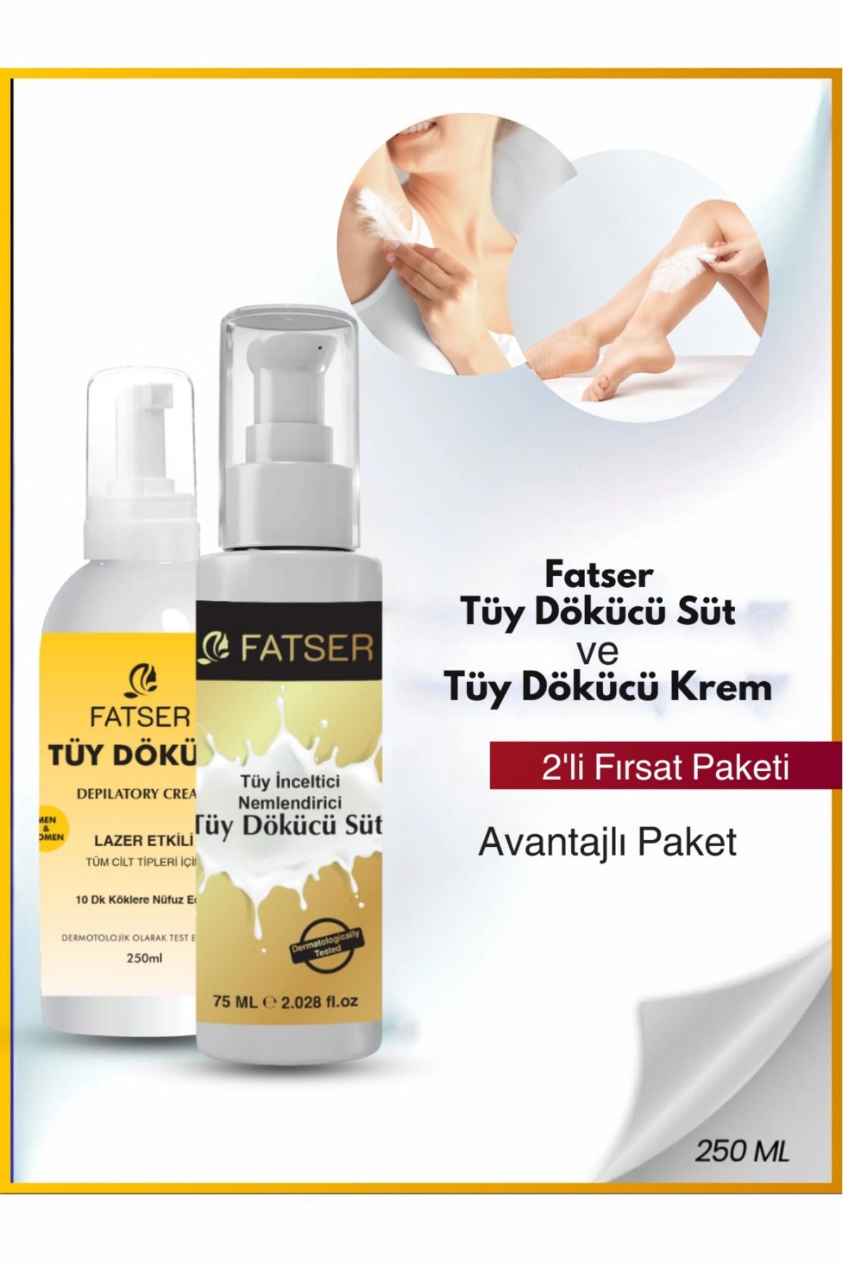 Fatser 2 li set tüy dökücü krem süt
