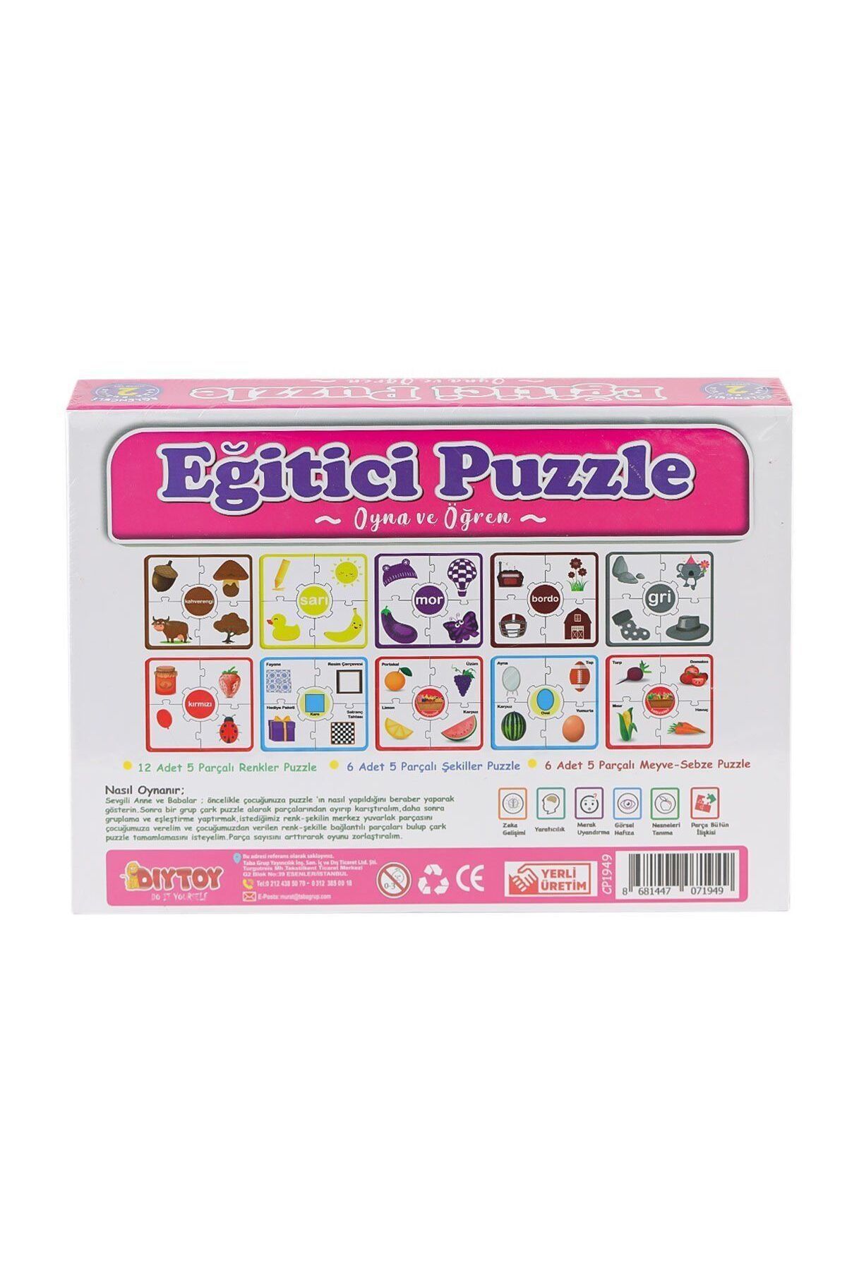 Aymir Ticaret 7194 Çark Puzzle Renkler Şekiller -Dıytoy