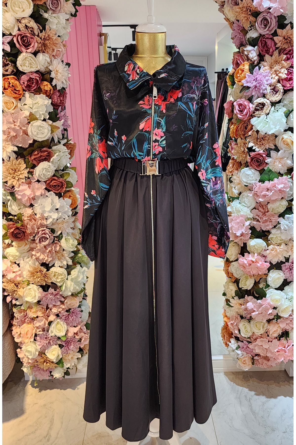 Missemramiss Kadın Siyah Colourful Stil Elbise