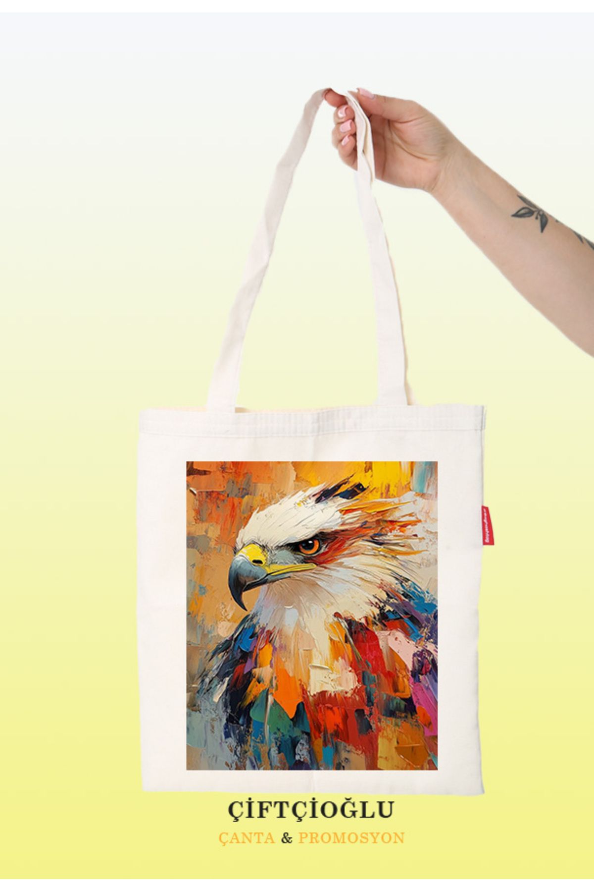 çiftçioğlu Birinci Kalite Baskılı Bez 38x42 Omuz-El Çantası