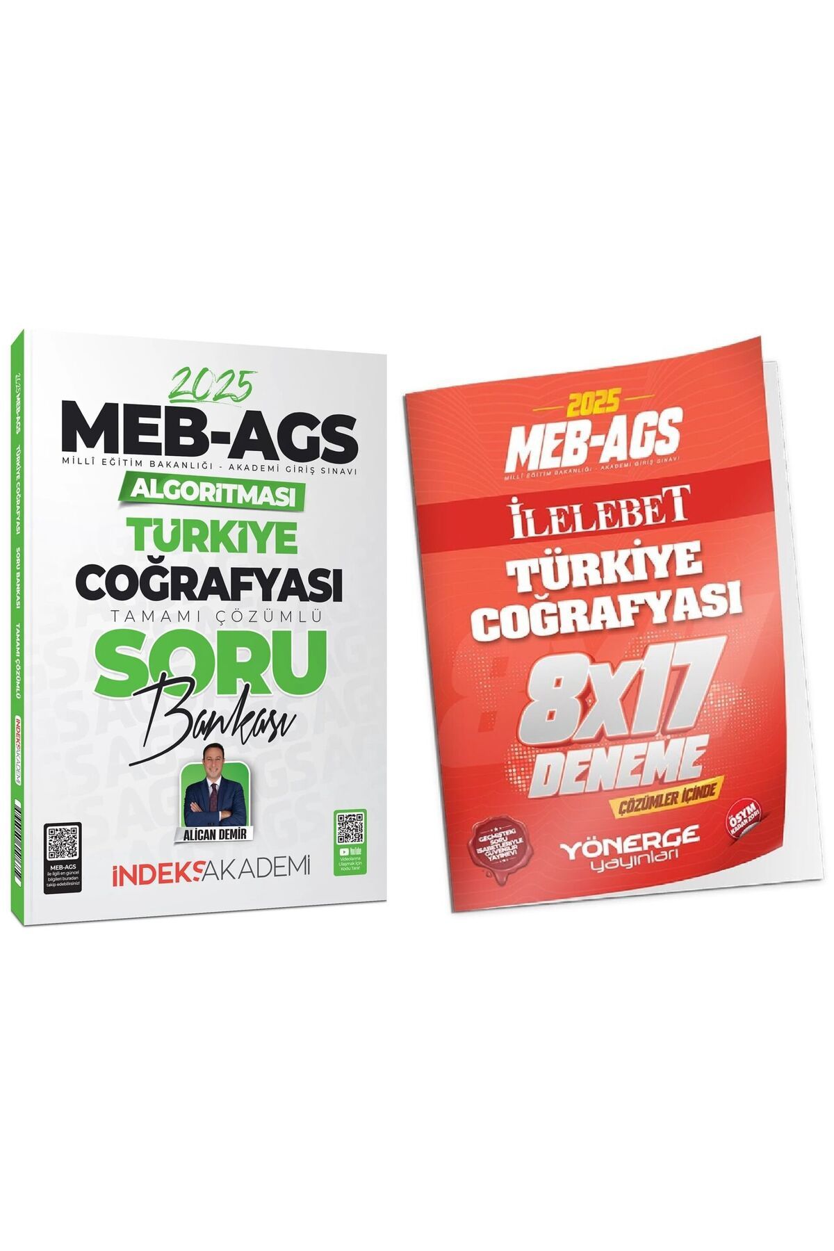 İndeks Akademi İndeks + Yönerge 2025 MEB-AGS Algoritması Türkiye Coğrafyası Soru Bankası + 17 Deneme 2 li Set