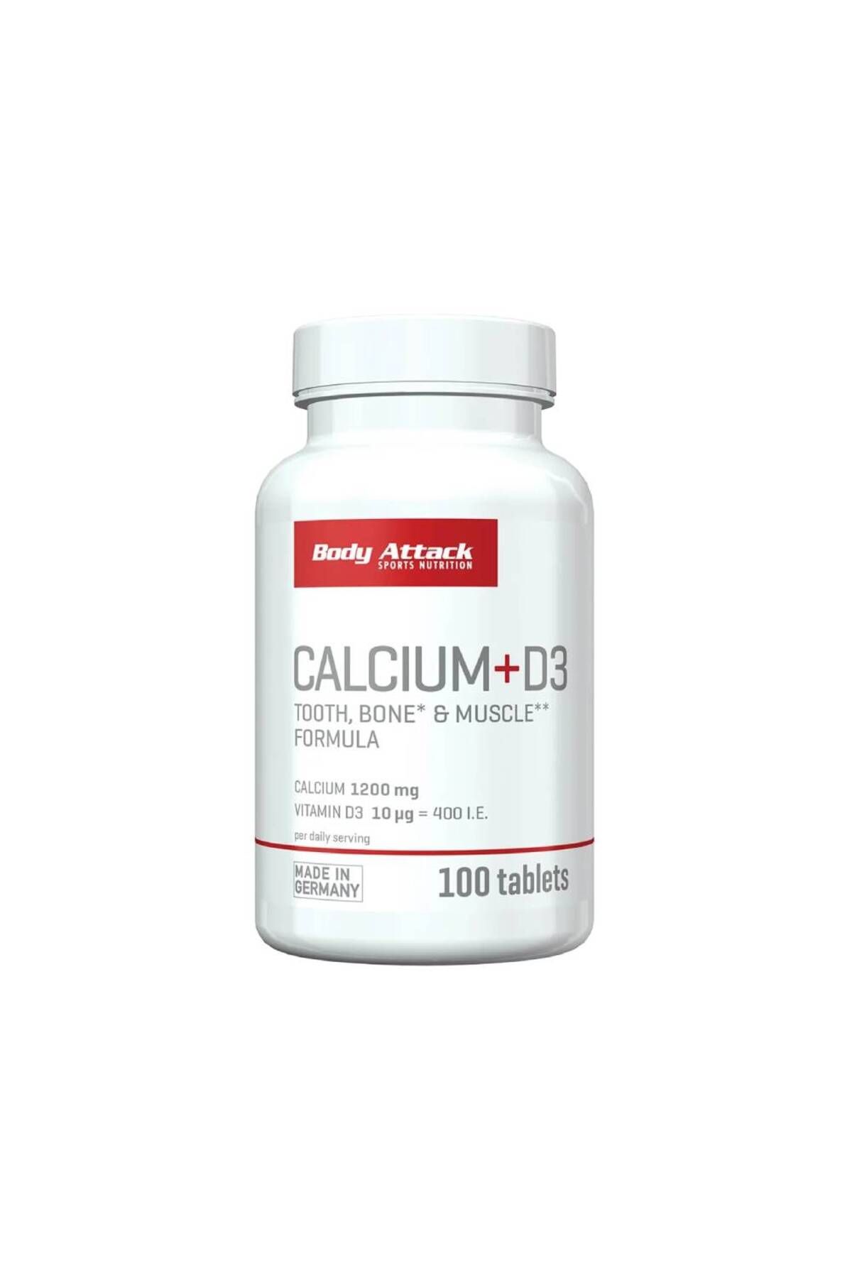 Body Attack Calciu + Vitamina D3, 100 Tablete, Body Attack, Supliment Alimentar Pentru Sanatate - One Size
