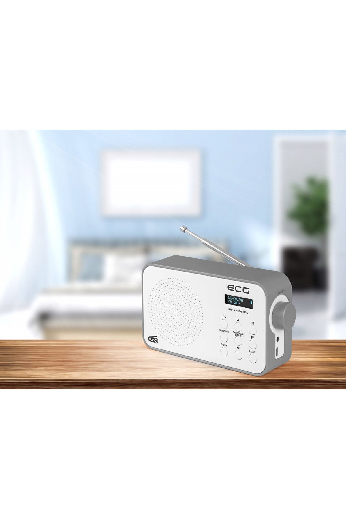 ECG-Portable Radio Rd 110 DAB With DAB And FM Tuner, White, 1.2 W, 30 Station Memory 3