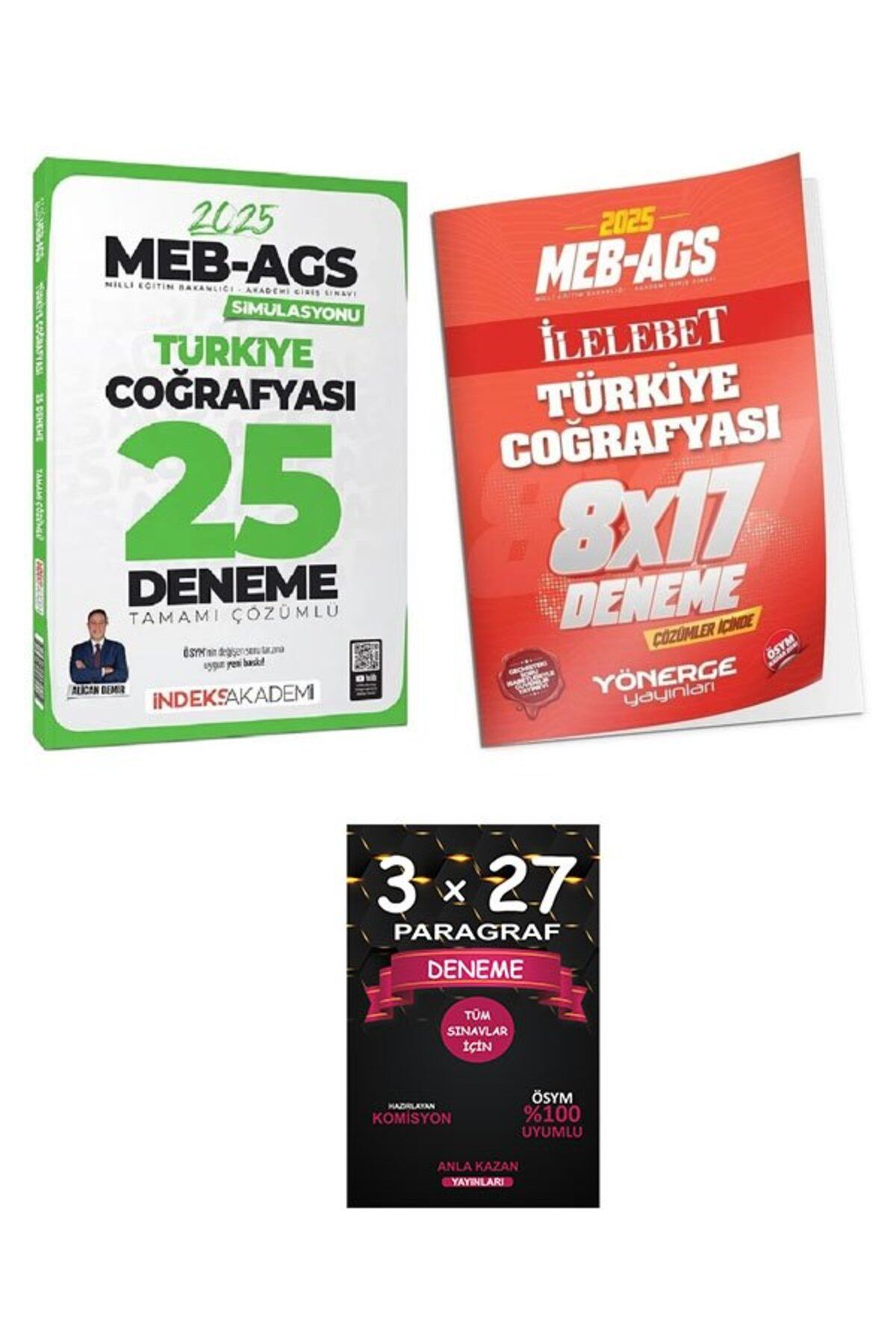 Anla Kazan Yayınları İndeks + Yönerge 2025 MEB-AGS Simülasyonu Türkiye Coğrafyası 25+17 Deneme 2 li Set+AnlaKAzan Paragr