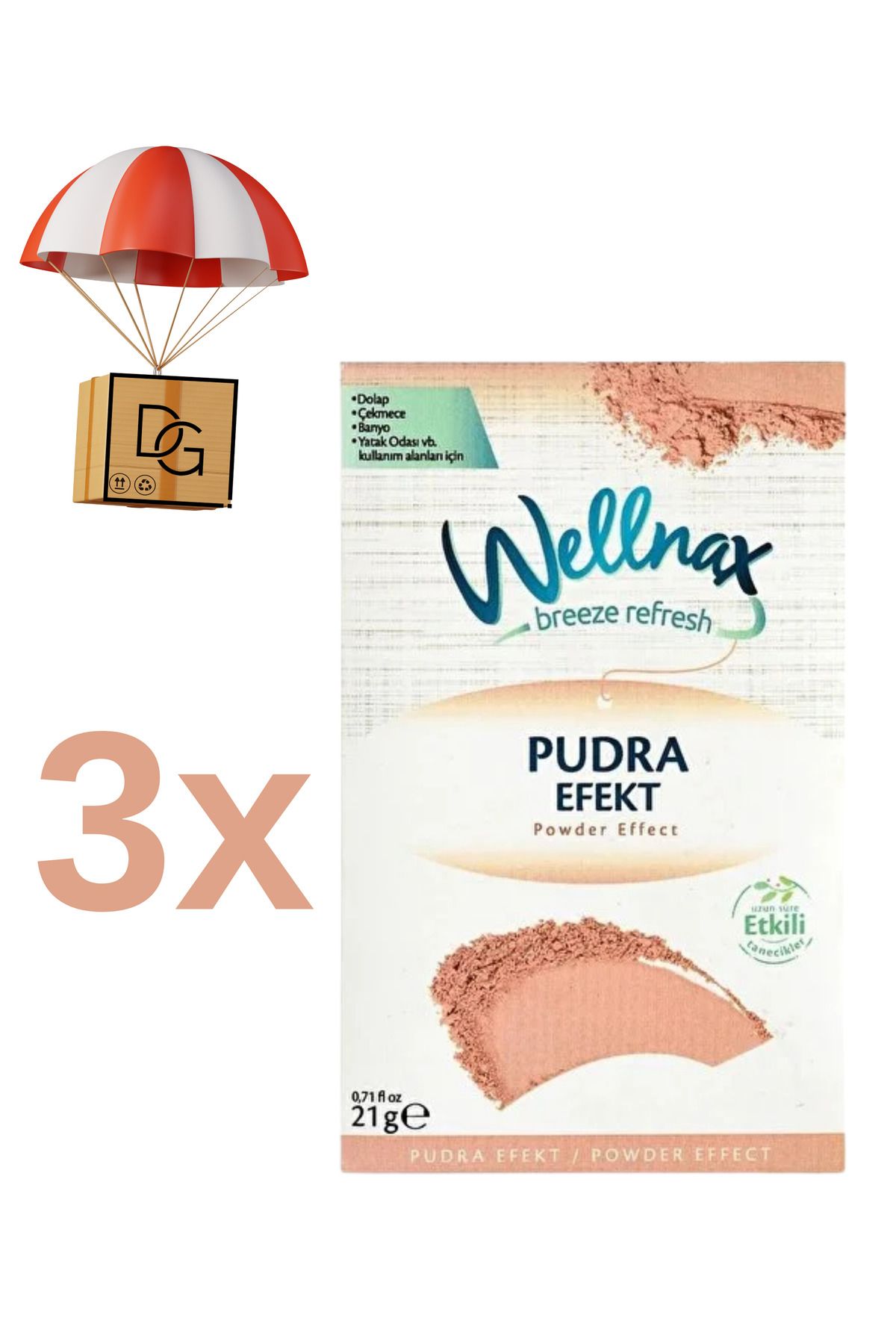 DETAY GLOBAL KURUMSAL 3 Adet Wellnax Dolap Çekmece Kesesi (Pudra Efekt)