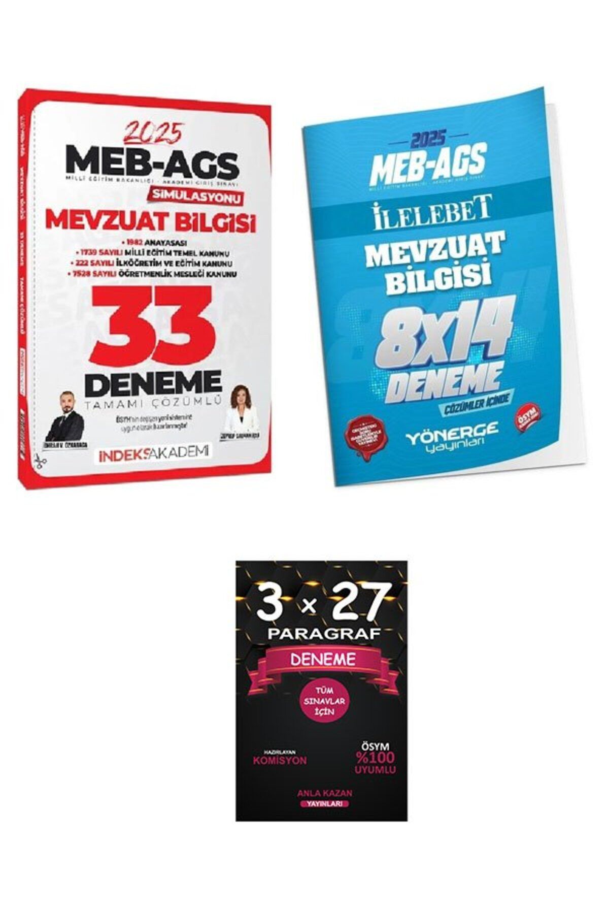 Anla Kazan Yayınları İndeks + Yönerge 2025 MEB-AGS Simülasyonu Mevzuat Bilgisi 33+14 Deneme 2 li Set