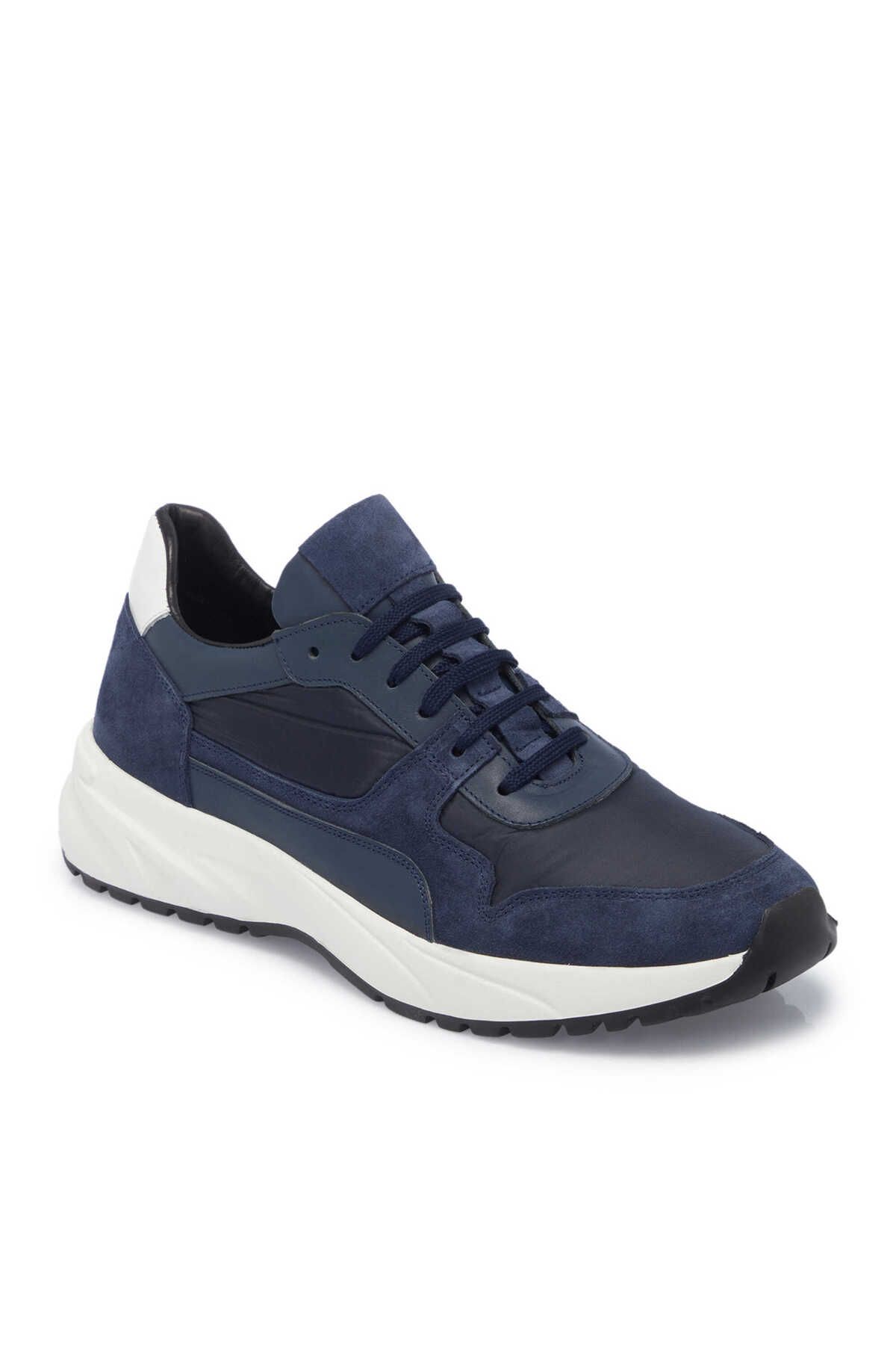 Tergan Lacivert Deri-Tekstil Erkek Sneaker - E24I1AY56712-D44