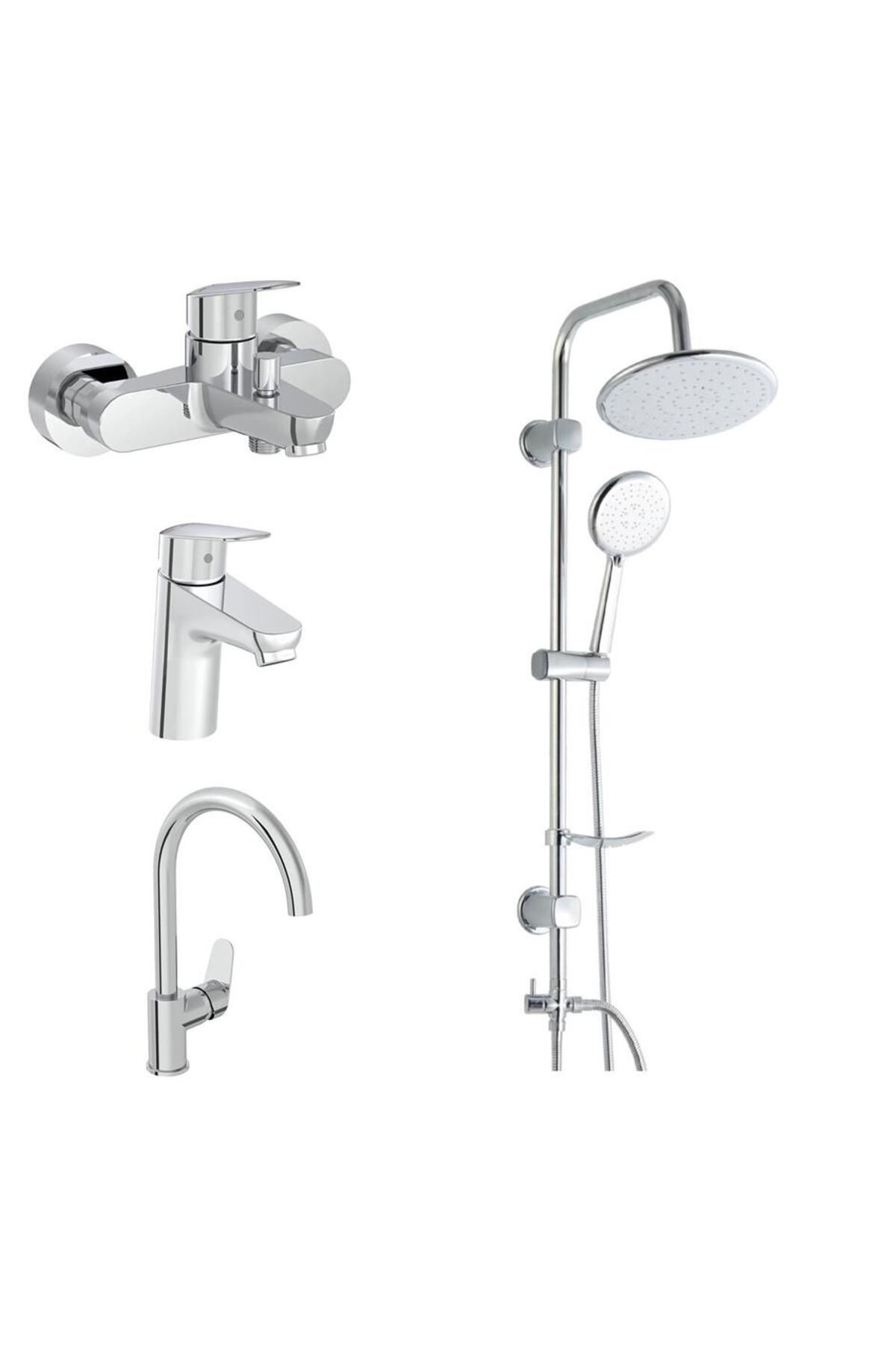 Artema Flow Round Banyo + Lavabo + Eviye Bataryası + Duxxa Bolero Duş Seti