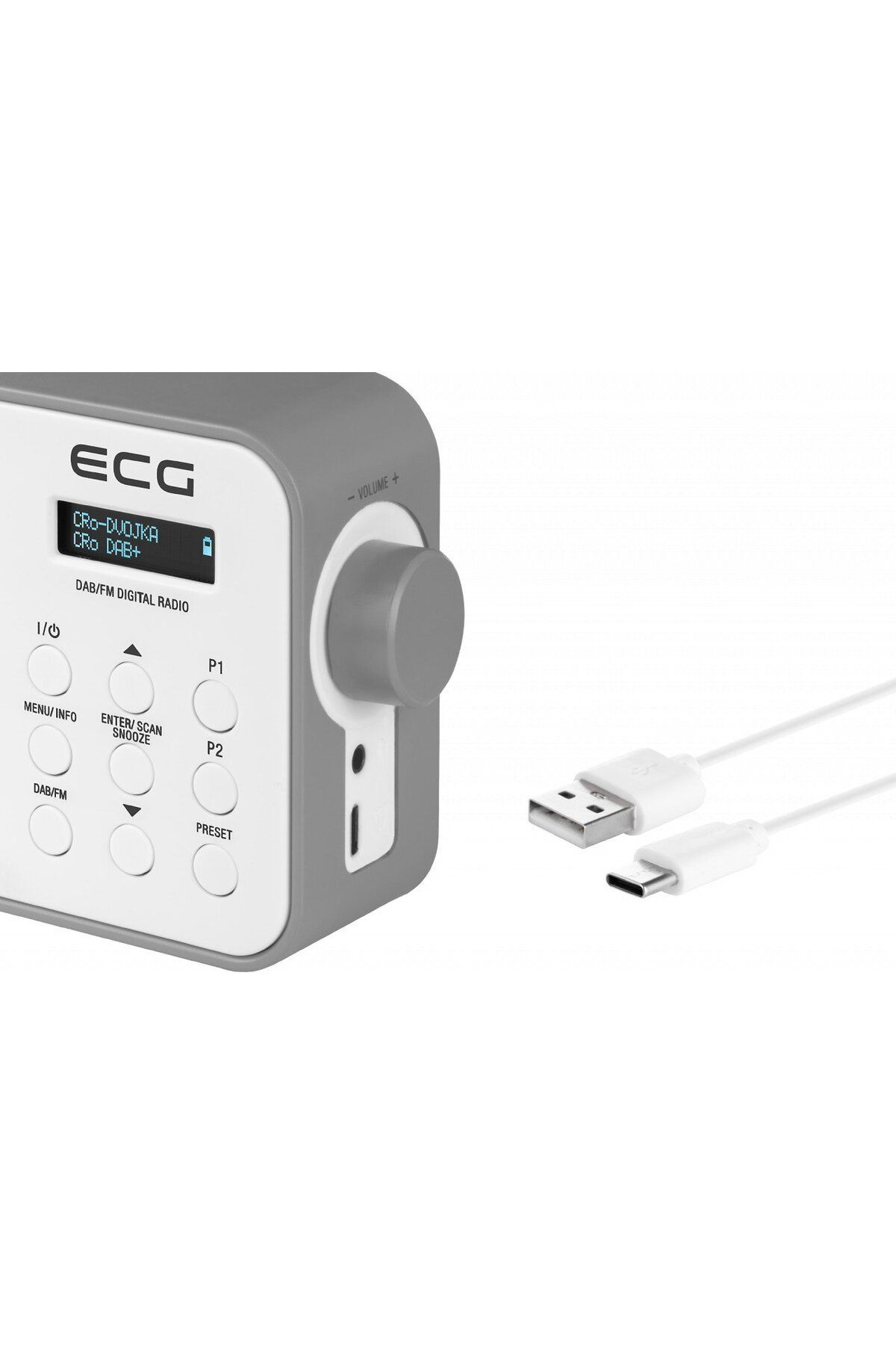ECG-Portable Radio Rd 110 DAB With DAB And FM Tuner, White, 1.2 W, 30 Station Memory 12
