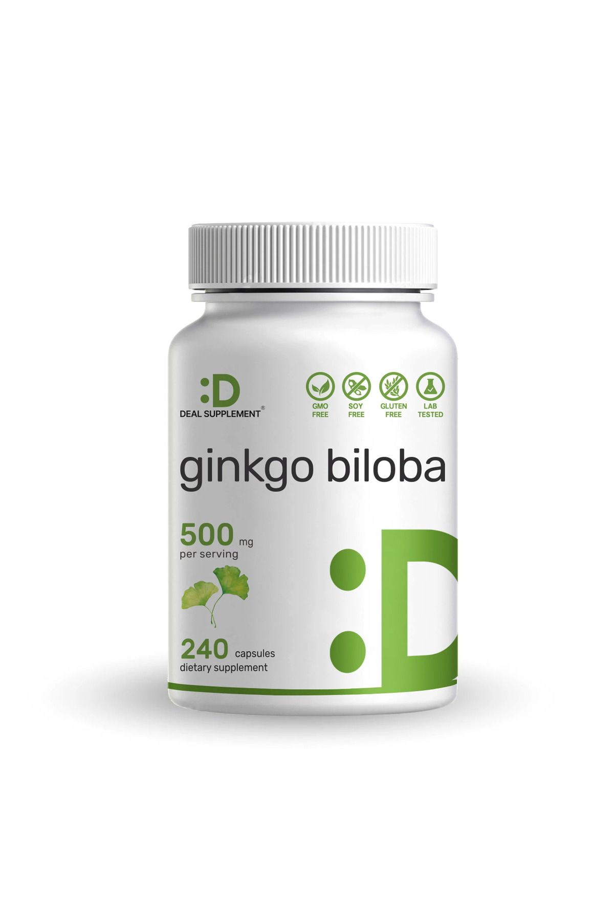 DEAL SUPPLEMENT Ginkgo Biloba Leaf Extract 500mg Per Serving, 240 Capsules