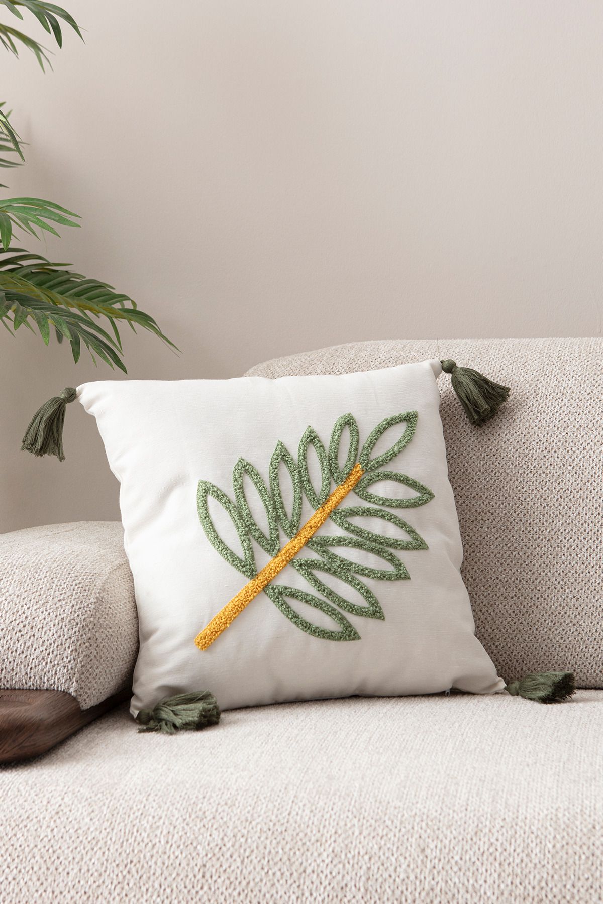 EVOTTO HOME COLLECTİON Comfort Punch Desenli Kırlent Kılıfı Kare Dekoratif Bohem Nakışlı Koltuk Yastık Kılıfı panç 45x45