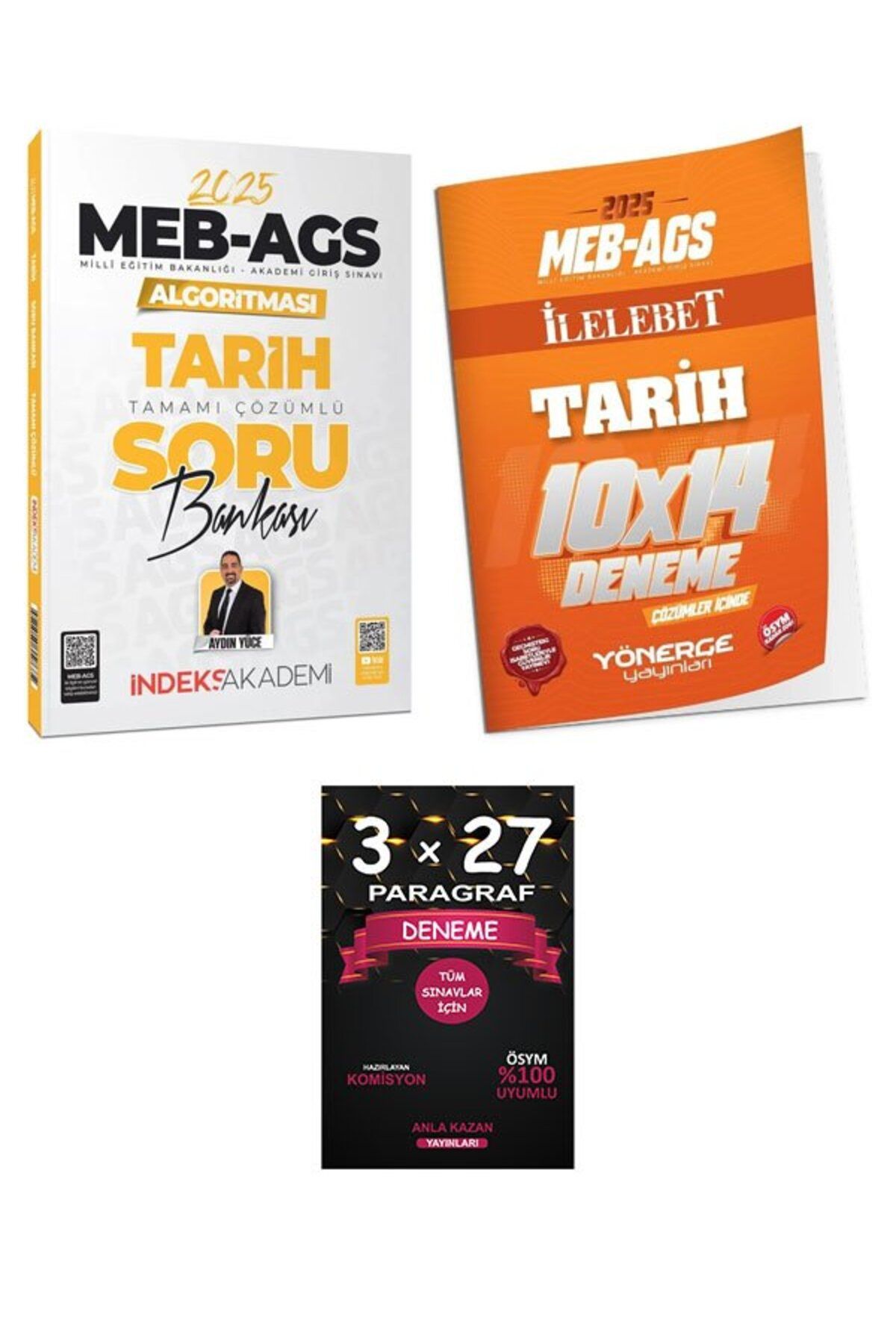 Anla Kazan Yayınları İndeks + Yönerge 2025 MEB-AGS Algoritması Tarih Soru Bankası + 14 Deneme 2 li Set+AnlaKazan Paragra