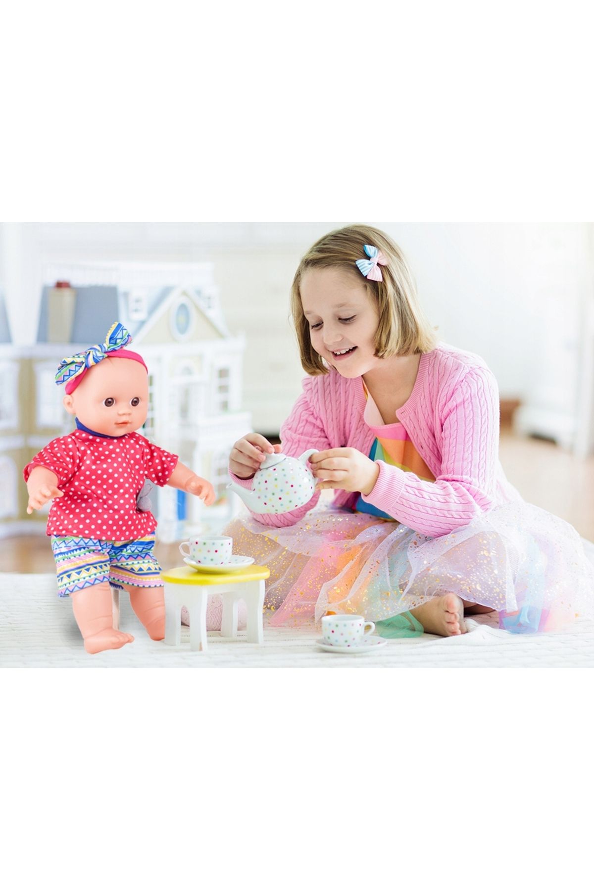 zola-Interactive baby doll, pacifier with chain, soft material, 31 x 23 x 9 cm 3