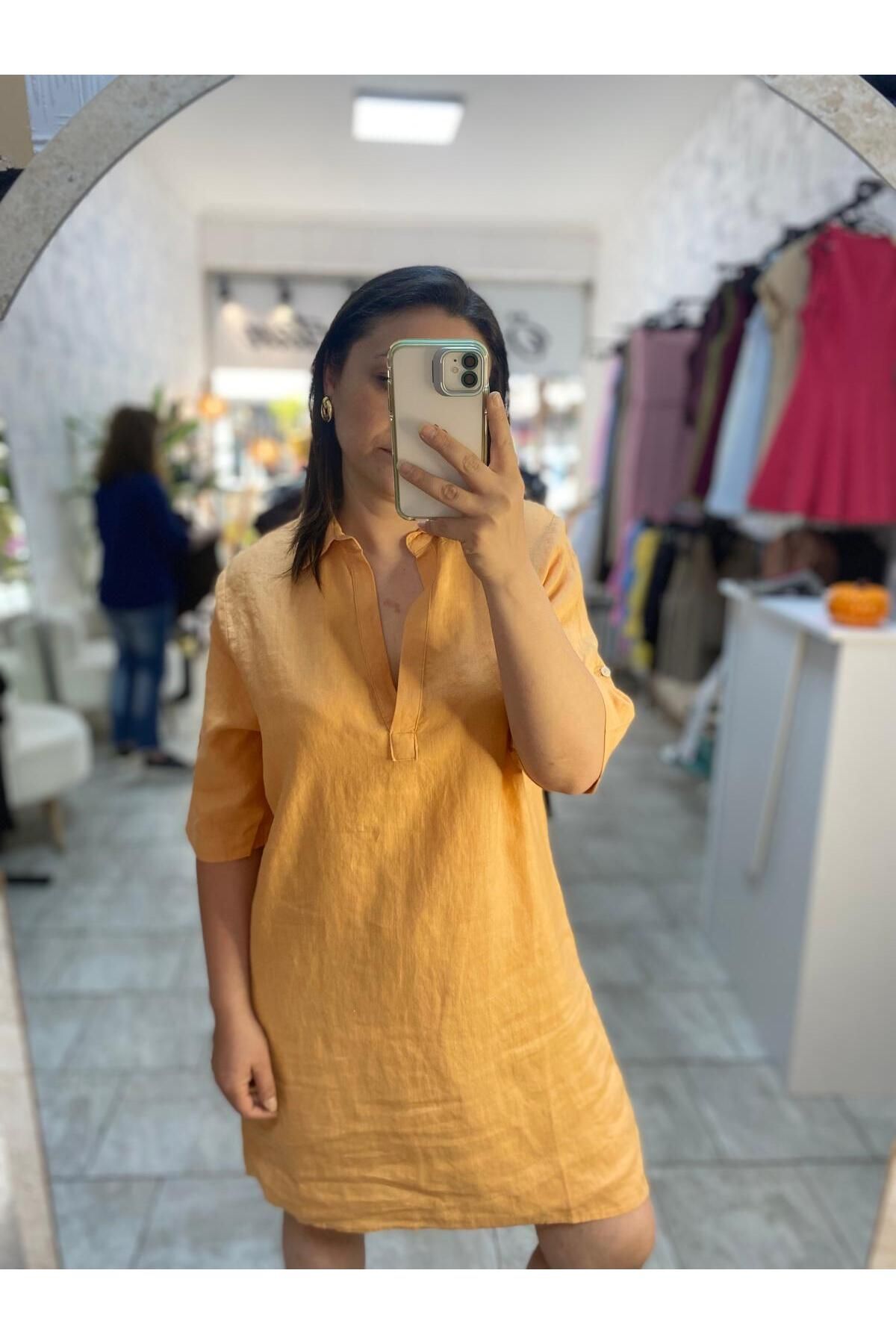 KAROL BASIC TURUNCU ELBİSE