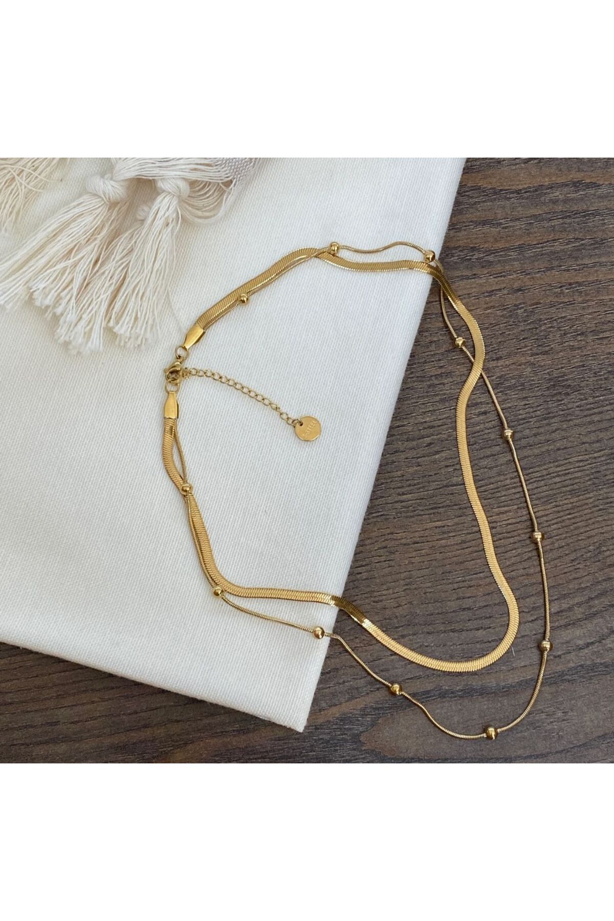 Butik Paslanmaz Çelik gold Minimal Üçlü Zincir Kolye Suya Sabuna Dayanıklı Kararma Yapmaz Şık Kullanım