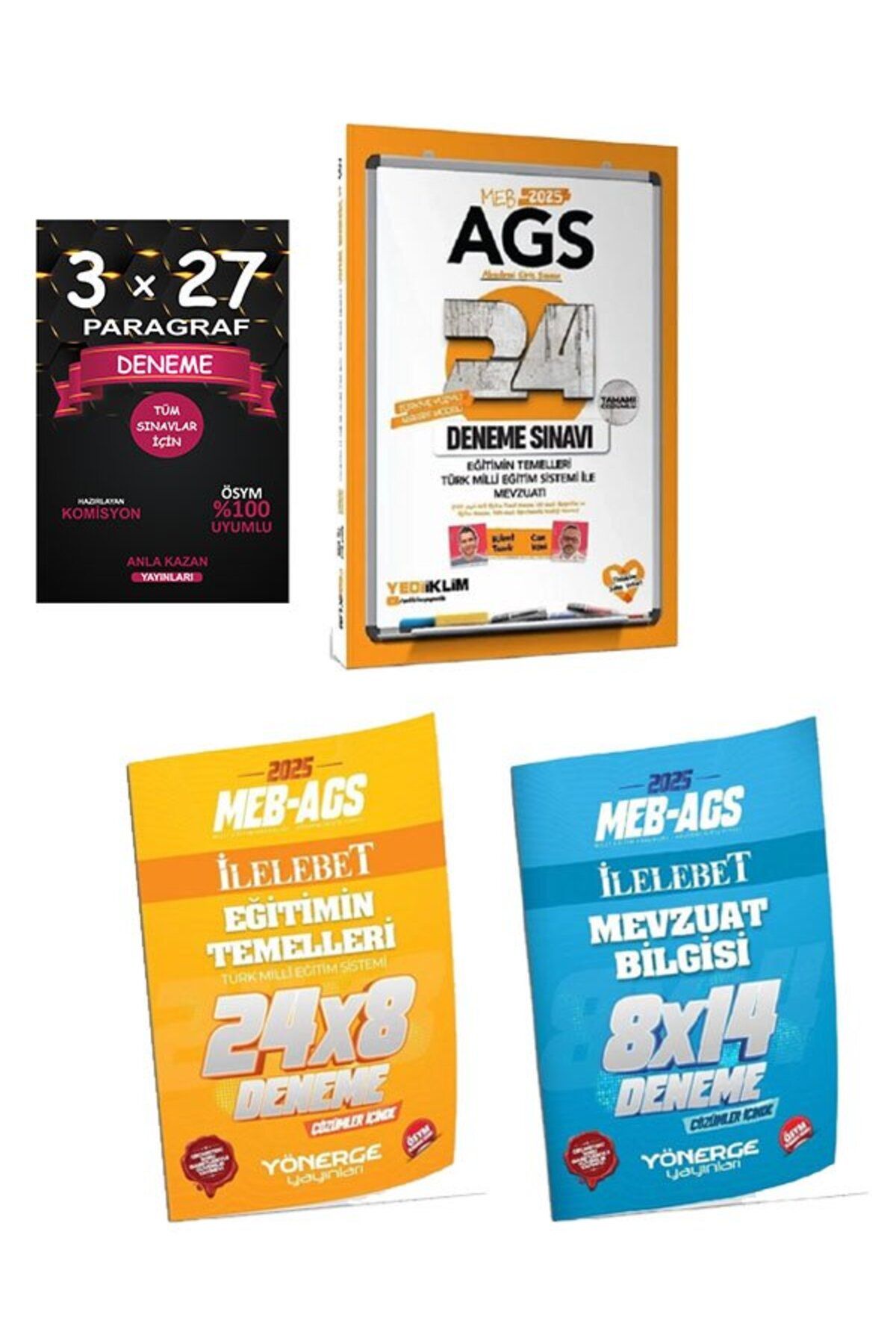 Anla Kazan Yayınları Yediiklim + Yönerge 2025 MEB-AGS Eğitimin Temelleri ve Türk Milli Eğitim Sistemi ile Mevzuatı 24 +