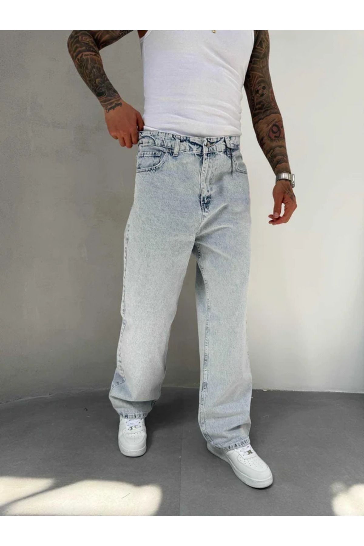 Risk Wear Baggy Yıkama Desenli Pantolon