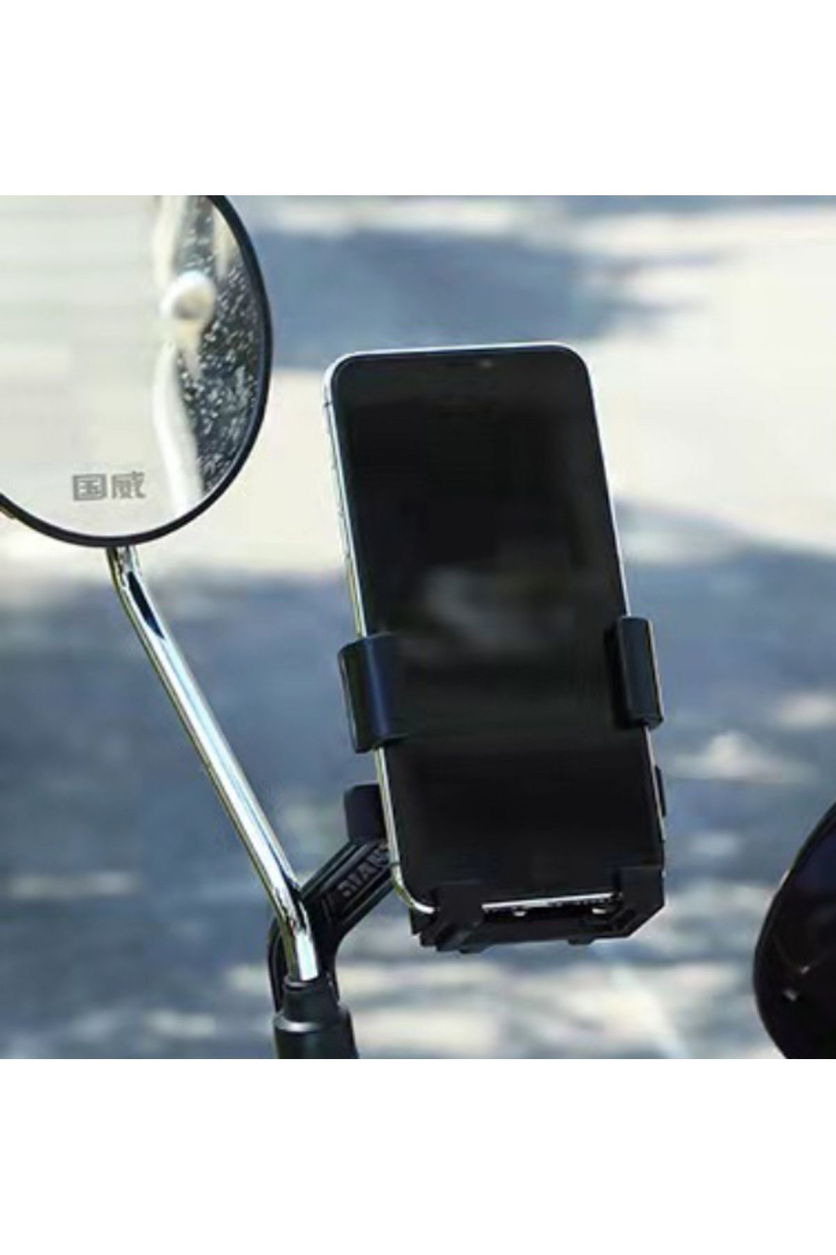 gunkes Dikiz Ayna Bağlantılı Otomatik Motosiklet ve Bisiklet Telefon Tutucu Motorsiklet Telefon Tutacağı