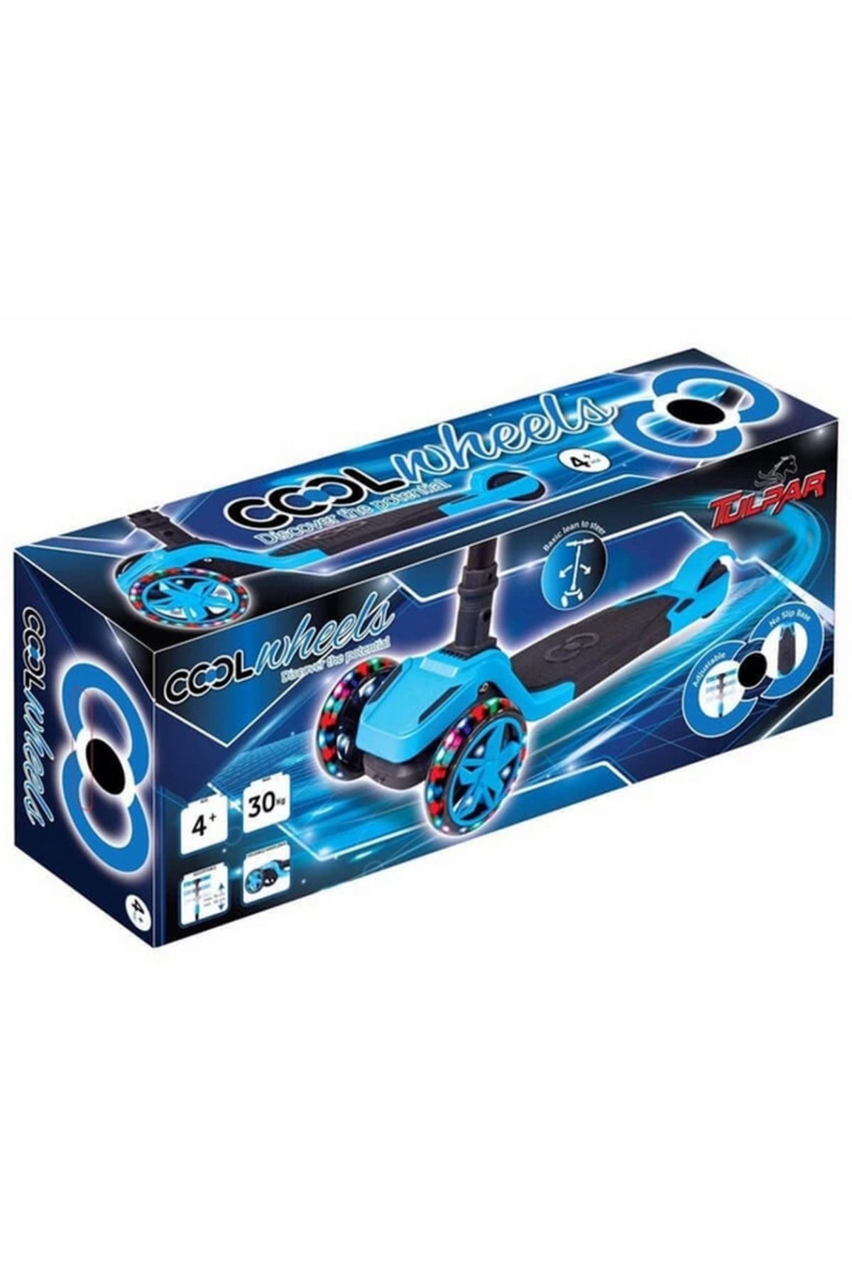 NW NessiWorld Cool Wheels Işıklı Katlanabilir Scooter Mavi