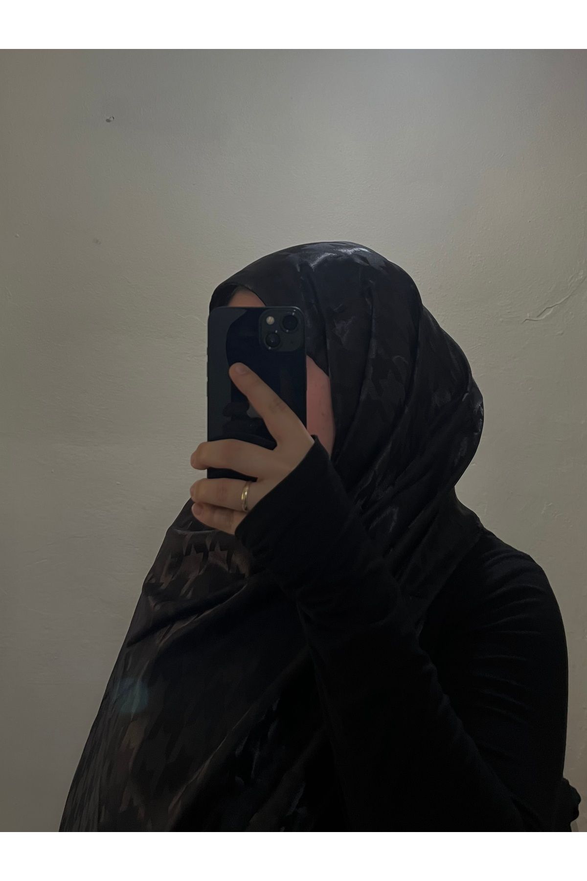 BOUTİCON Kazayağı Desen Siyah Jakar Şal