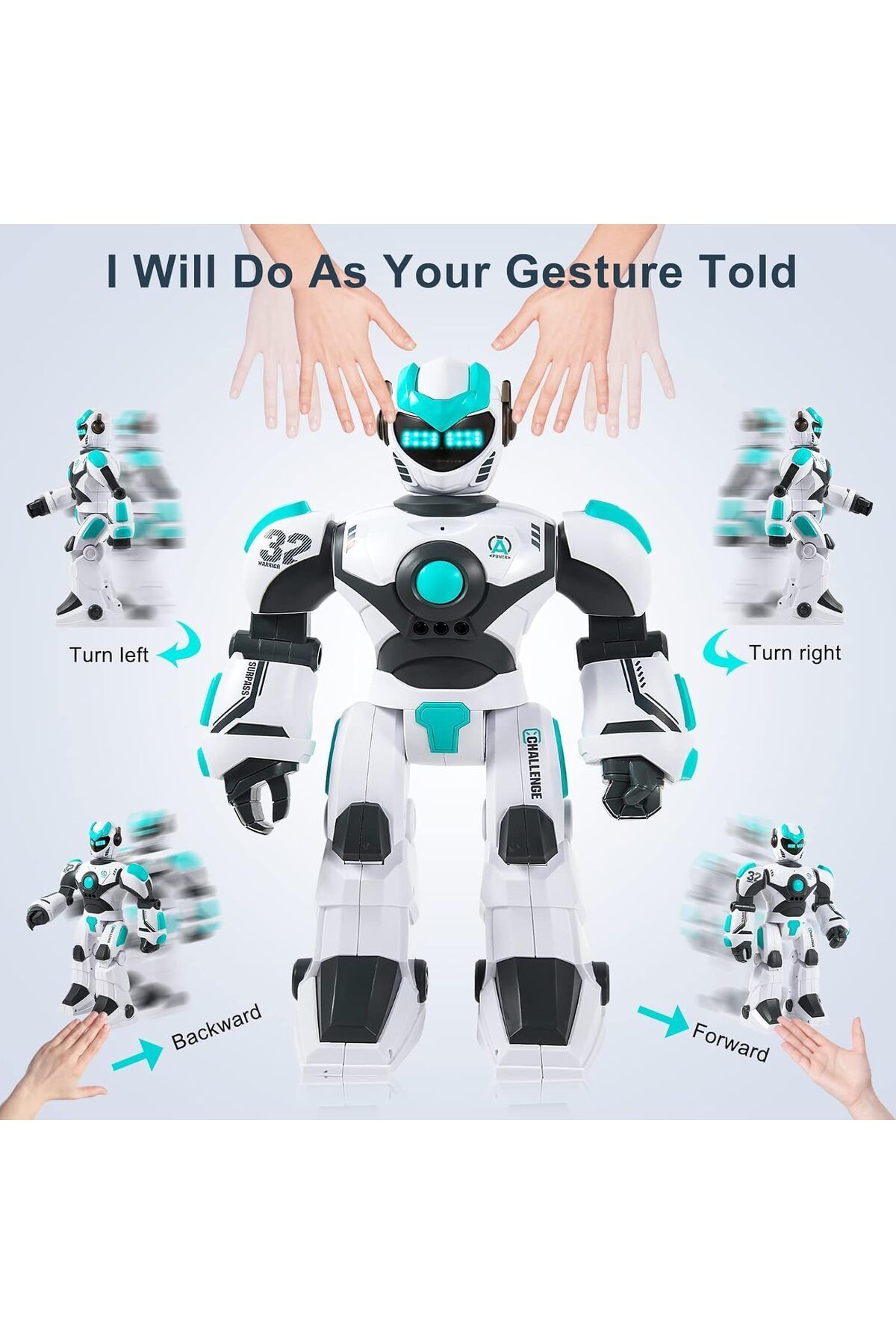 AQUAFALCON-RC Robot Toy for Kids Remote Control Robot Toy, Smart Gesture Sensing Rechargeable & Prog 5