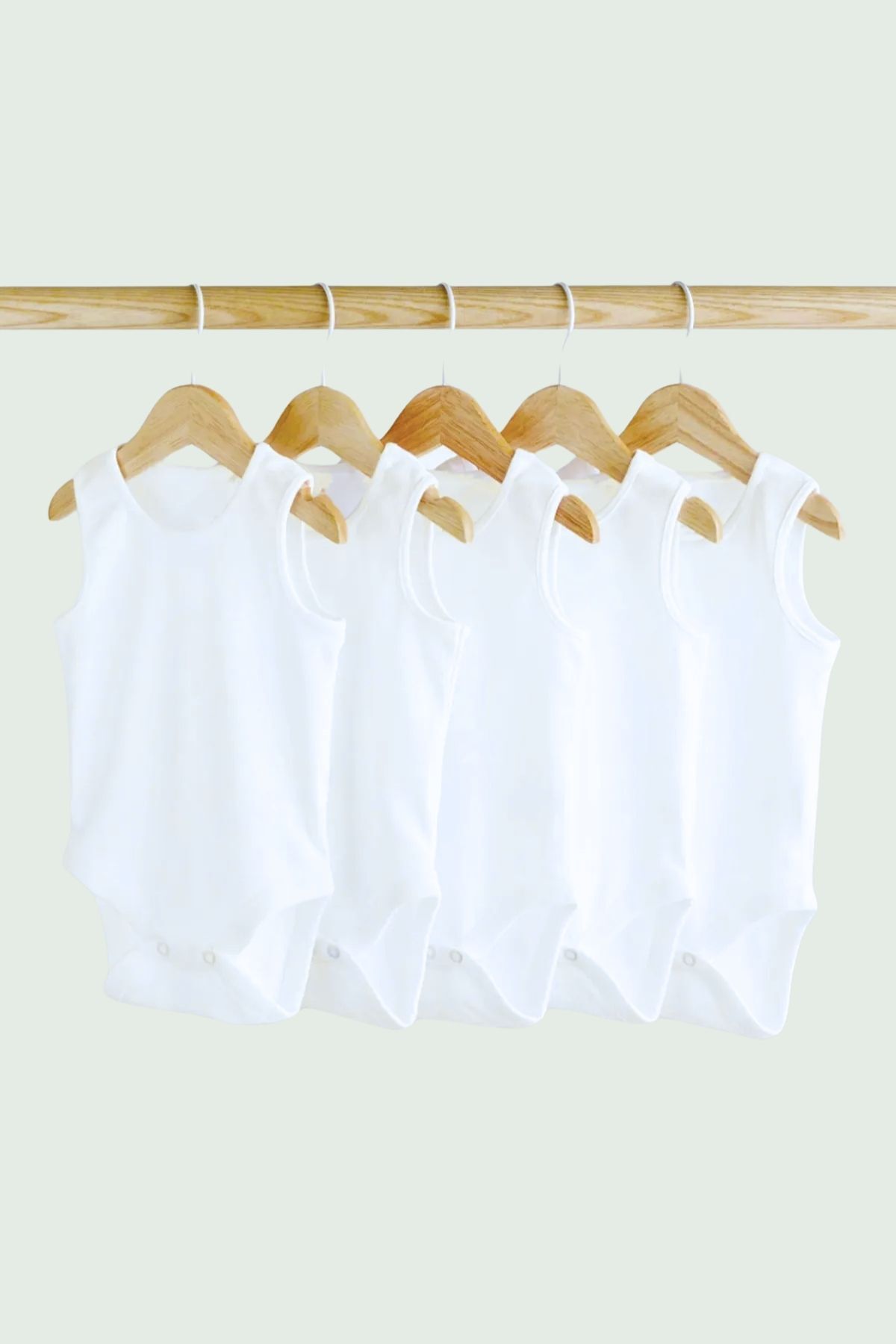 gültekin bebe %100 Organik Pamuk 5li Beyaz Askılı Bebek Body Zıbın