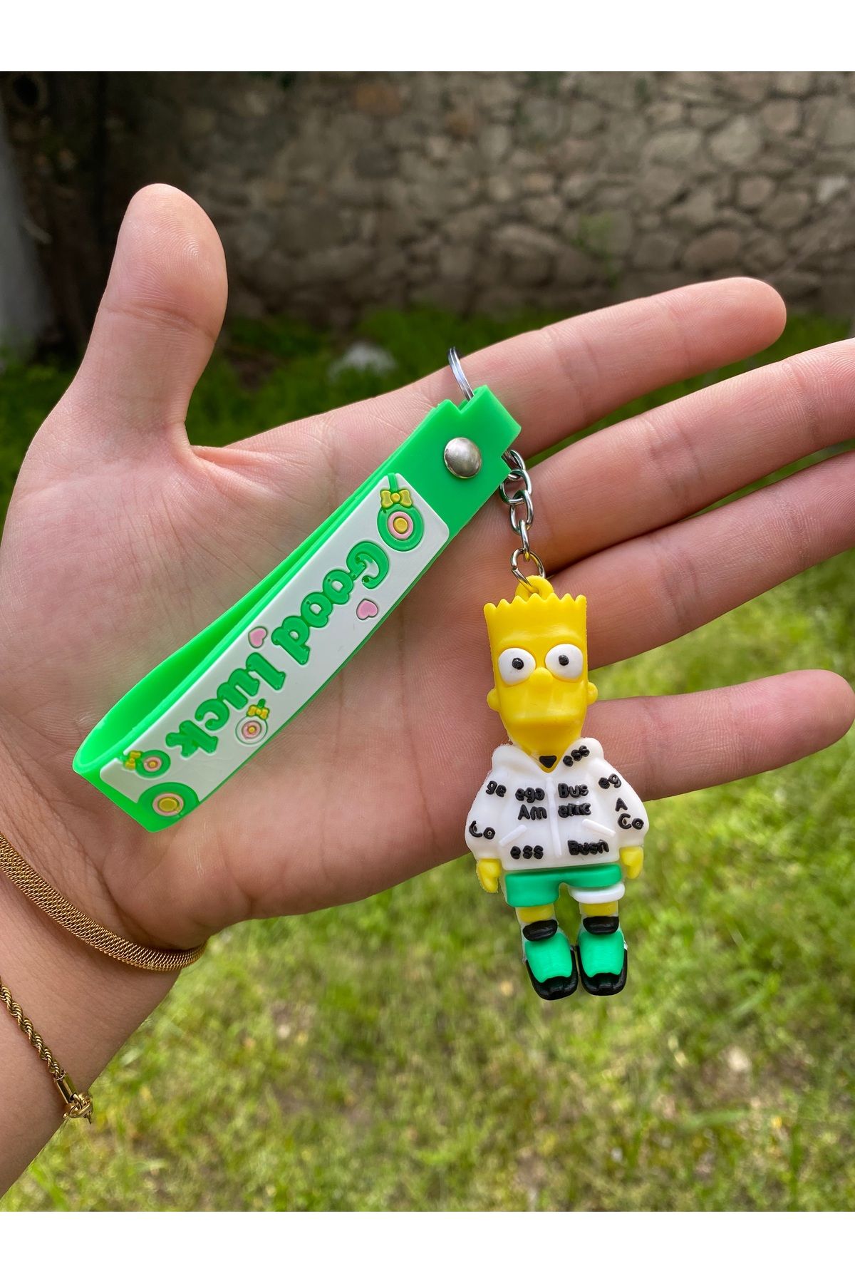AYZENA 3D Yumuşak Silikon Simpsonlar (Bart Simpson) Tek Anahtarlık