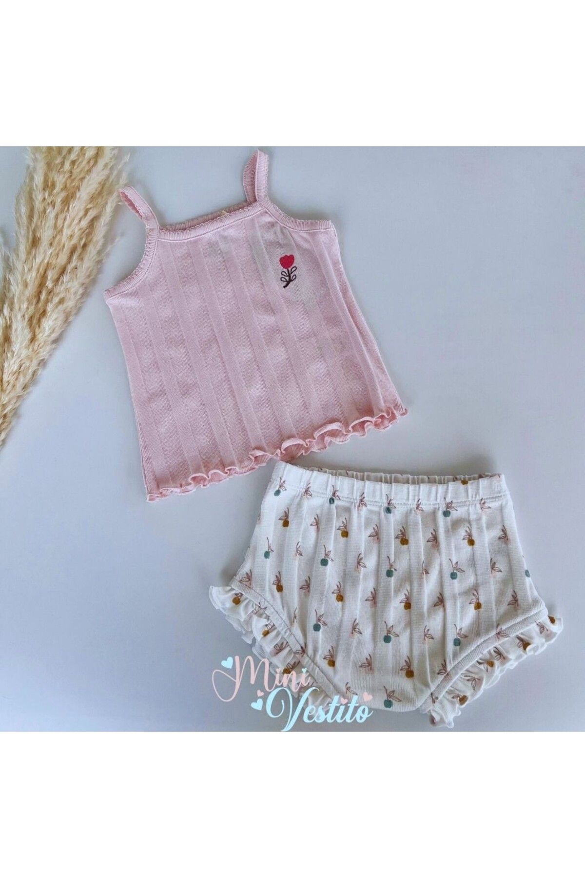 MiniVestito Mini Cherry Yazlık İkili Takım 🍒🌸