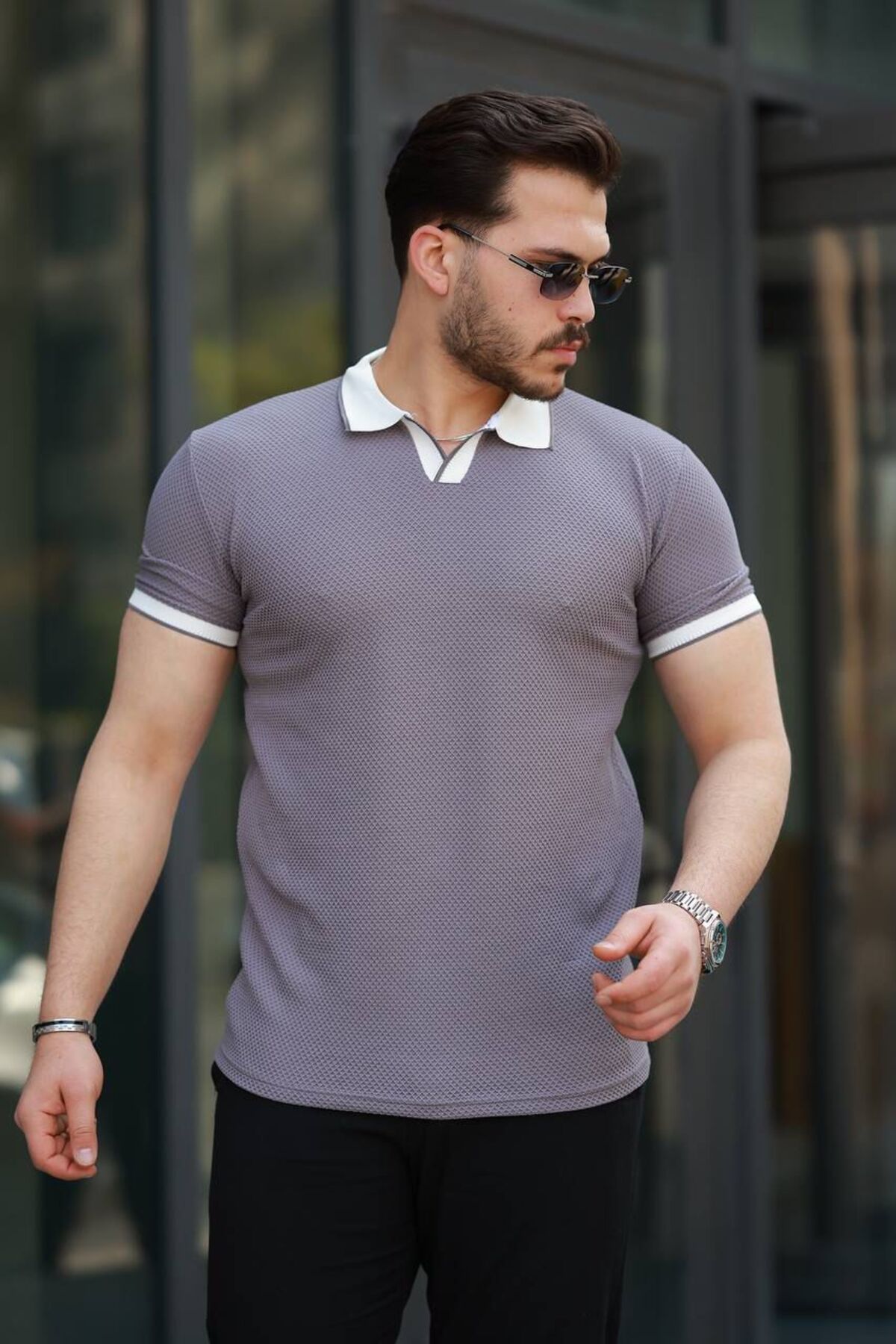 giyimadam16 PETEKLİ JAKAR POLO YAKA