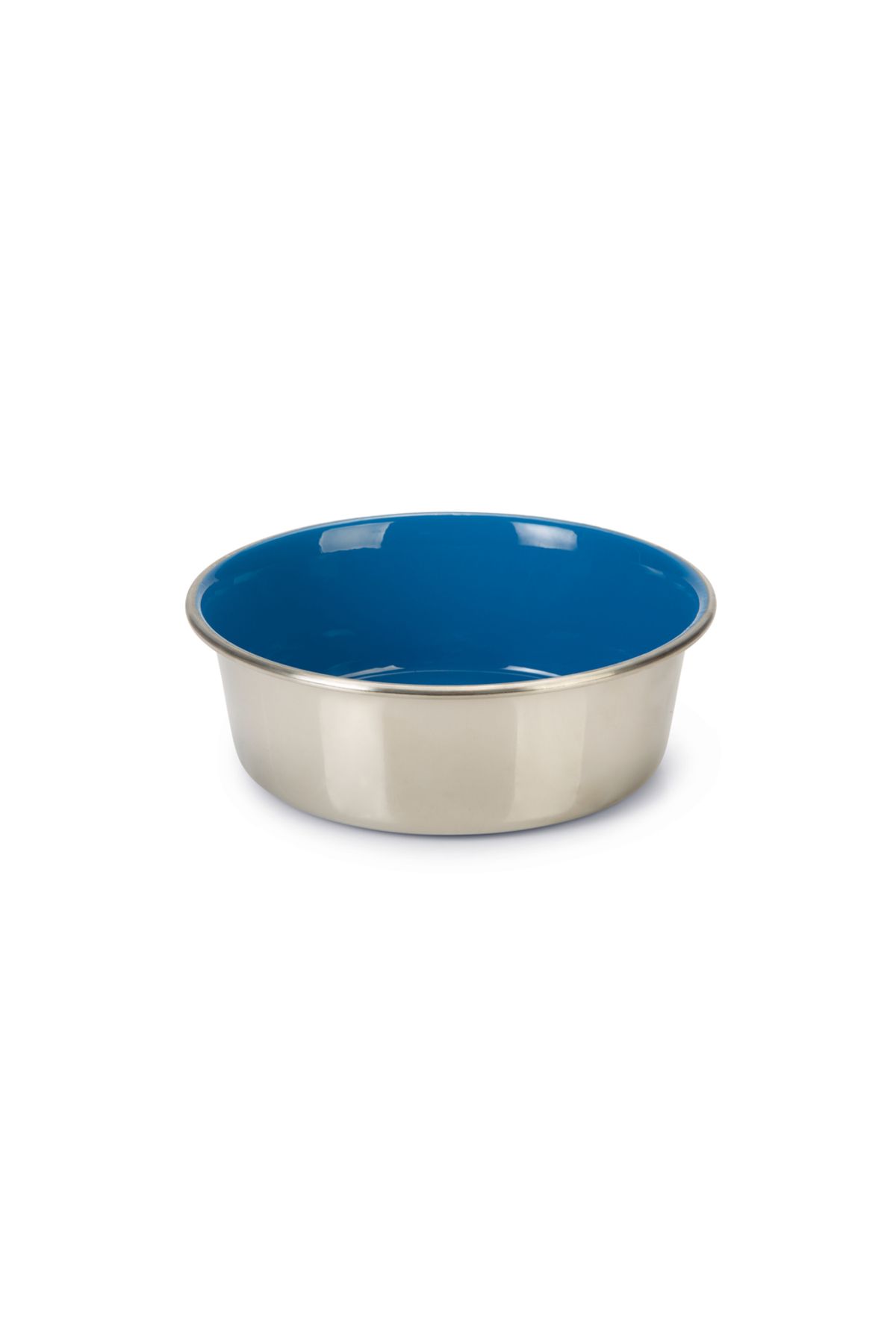 Beeztees Köpek Mama Su Kabı, Paslanmaz Çelik, İçi Mavi, 16cm, 940ml