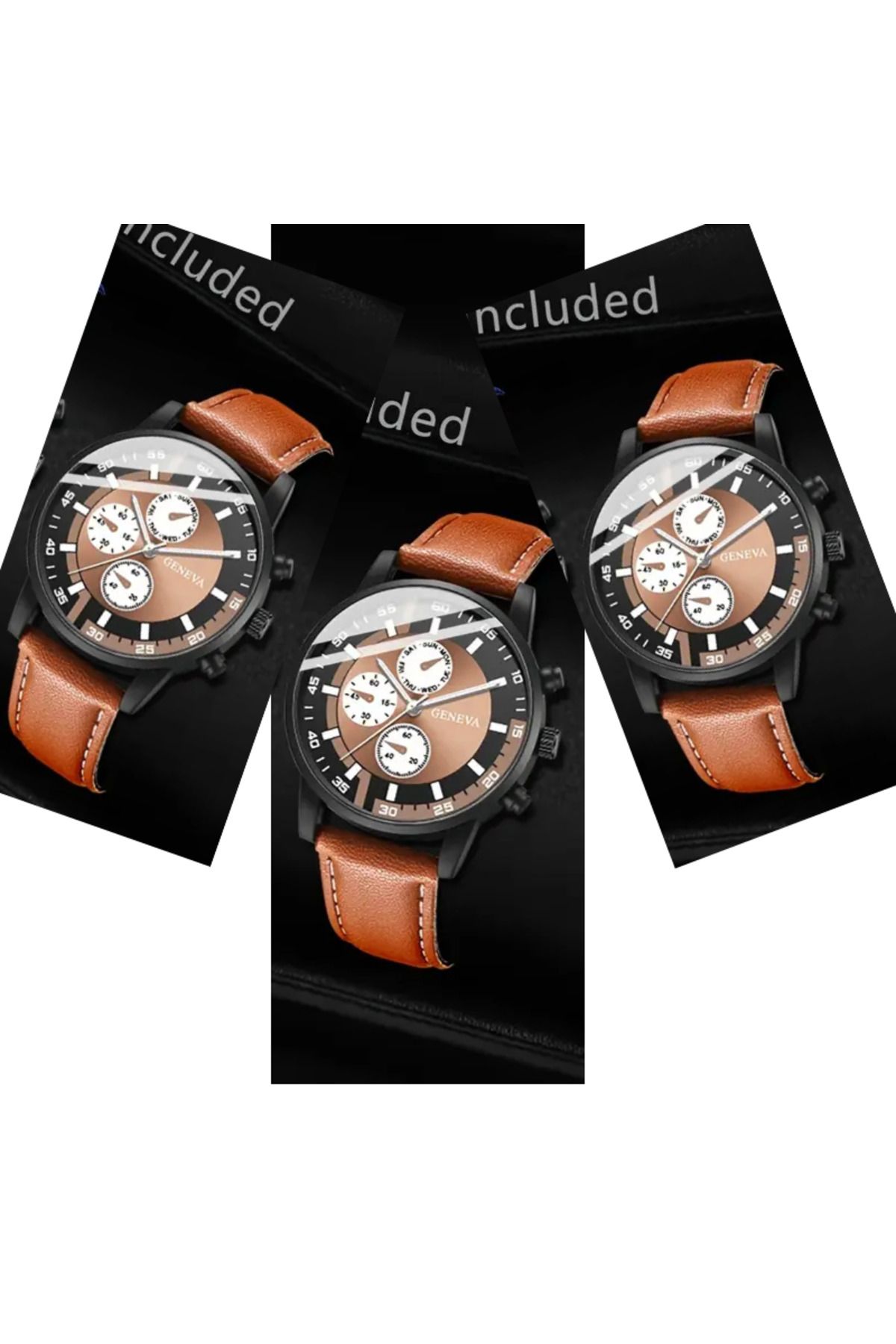 Feron accessories Erkek Deri Kordon Spor Saat - 3 Farklı Renk Seçeneği TM-507
