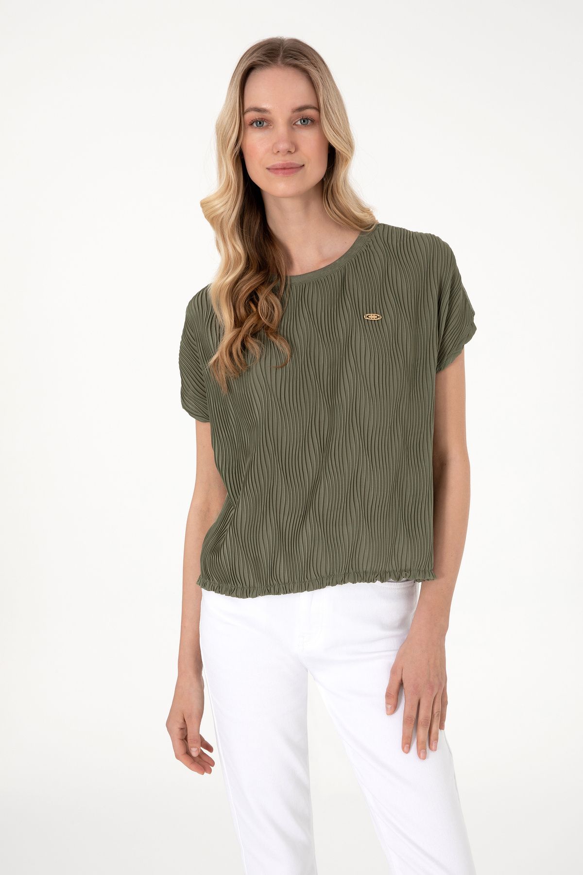 U.S. Polo Assn. Kadın Koyu Haki Tişört 50300776-VR111