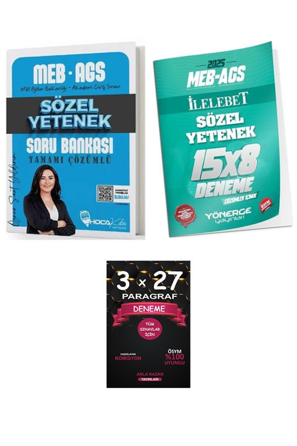 Anla Kazan Yayınları Hoca Kafası + Yönerge MEB-AGS Sözel Yetenek Soru Bankası 8 Deneme 2 li Set+AnlaKAzan Paragraf