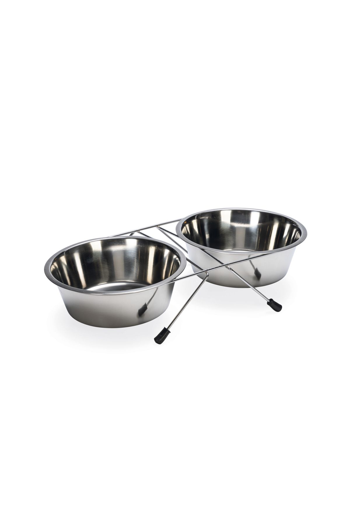 Beeztees Köpek İkili Mama Su Kabı, Paslanmaz Çelik, 20cm, 2x1800ml