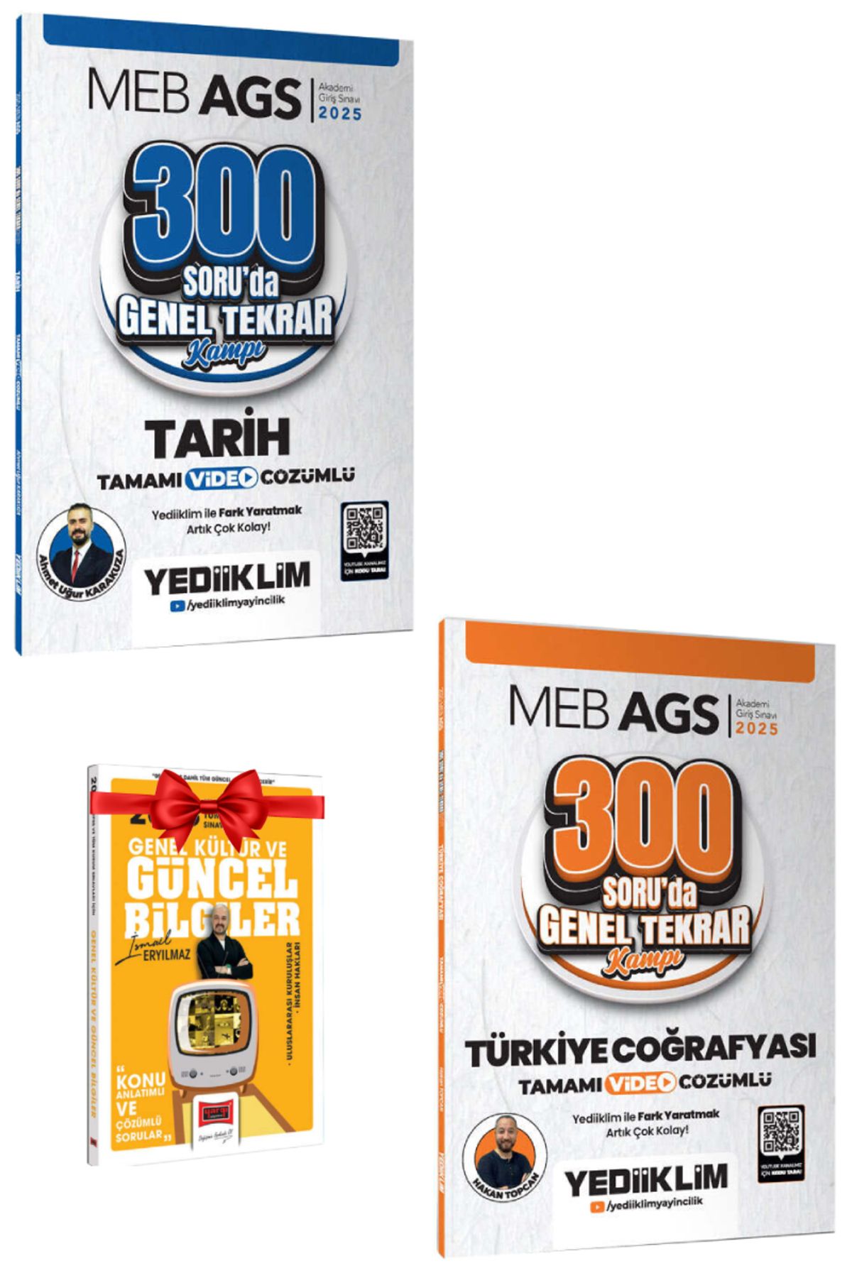 Yediiklim Yayınları 2025 Yediiklim MEB AGS Tarih Genel Tekrar+Türkiye Coğrafyası Genel Tekrar+Hediye