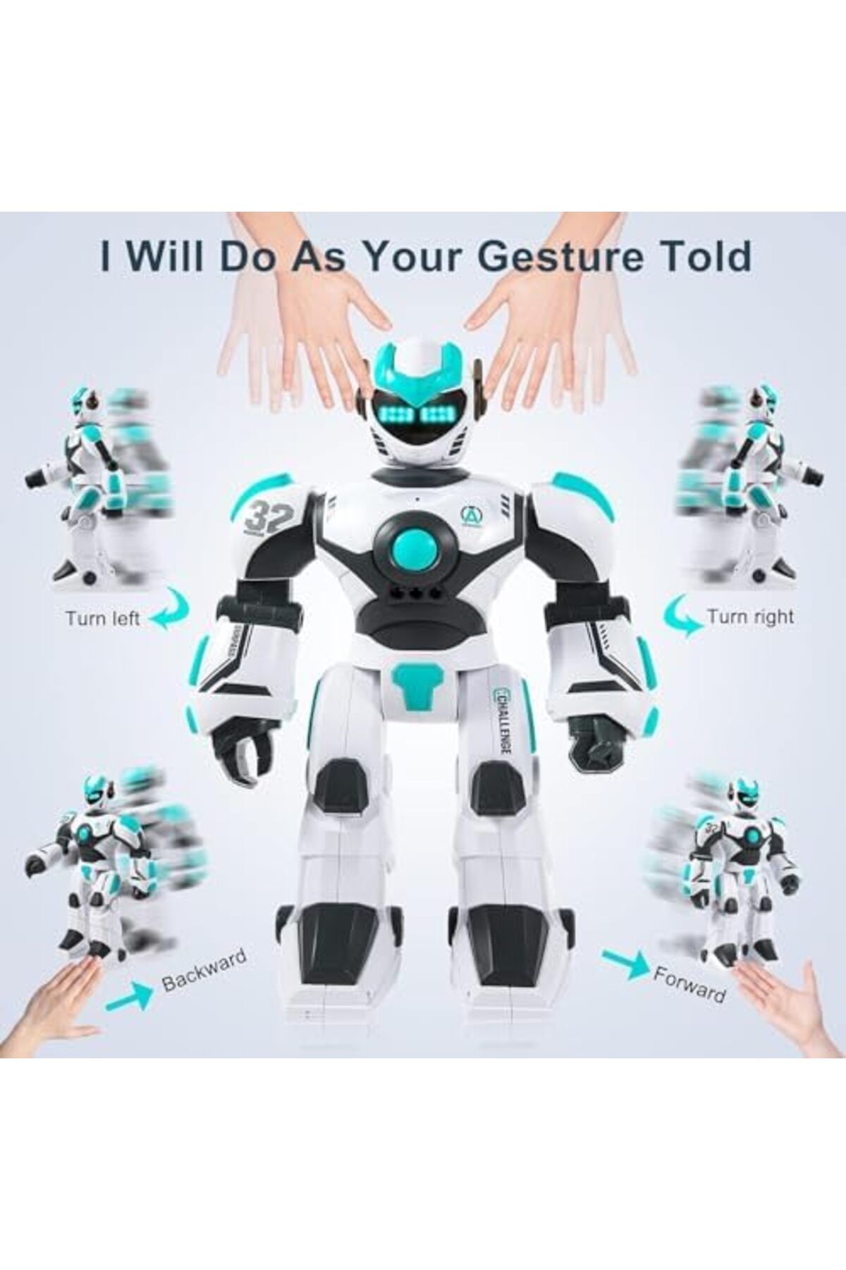 AQUAFALCON-RC Robot Toy for Kids Remote Control Robot Toy, Smart Gesture Sensing Rechargeable & Prog 6
