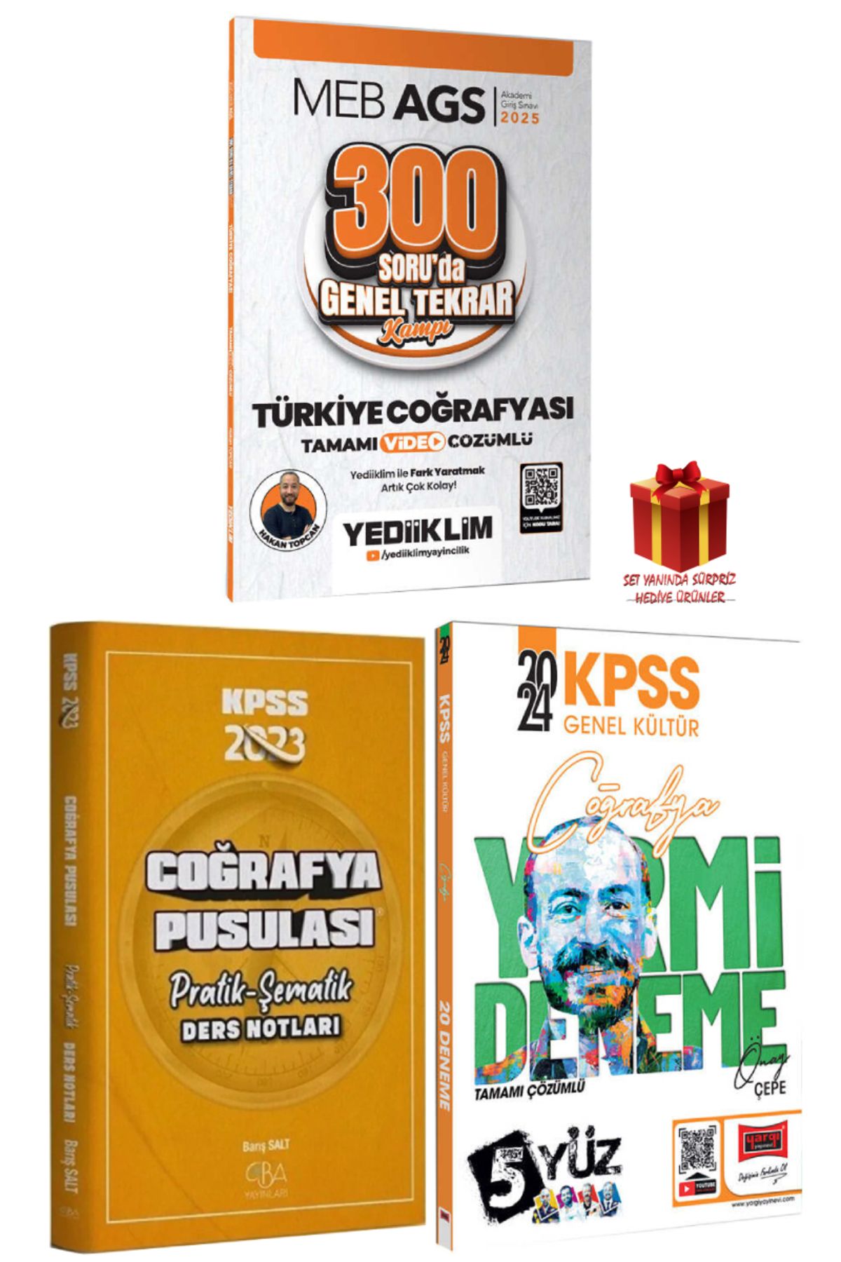 Yediiklim Yayınları 2025 Yediiklim MEB AGS Türkiye Coğrafyası Genel Tekrar+CBA Coğrafyanın Pusulası Ders Notları+Deneme