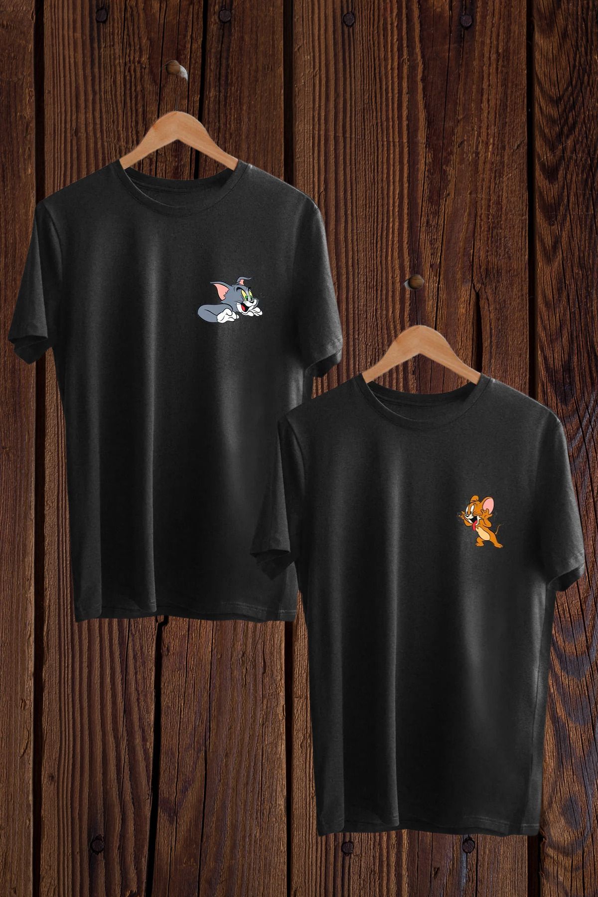 DESCARTES Tom Ve Jerry Tişört Sevgili Çift Takım Oversize Couple T-shirt