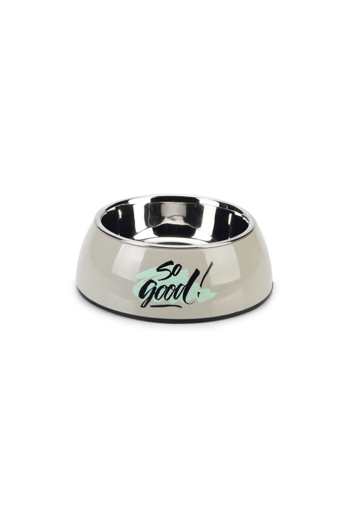Beeztees Köpek Mama Su Kabı, Paslanmaz Çelik, Gri, 18cm, 350ml